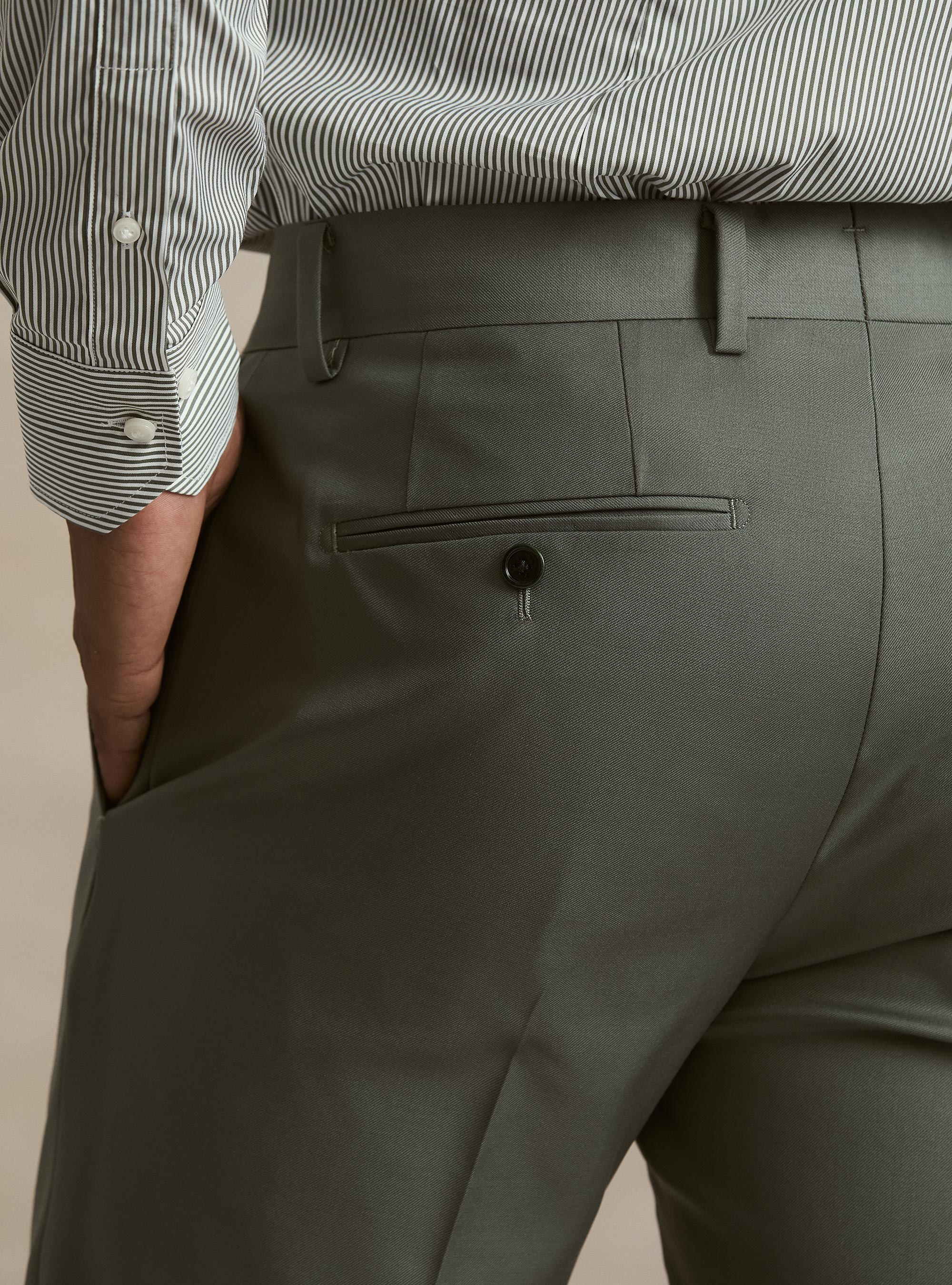 Pantalones de traje de pura lana de Vitale Barberis Canonico, SALVIA 0602C