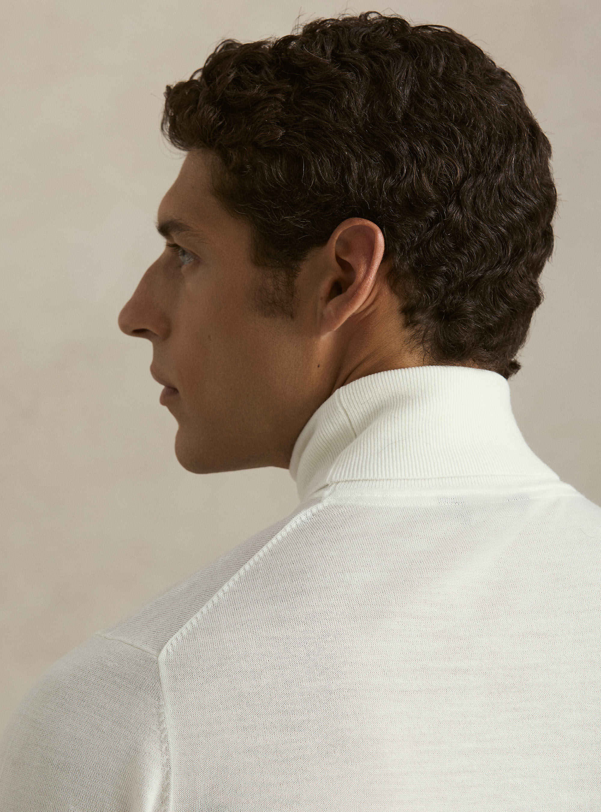 Pure extrafine merino wool turtleneck, WHITE