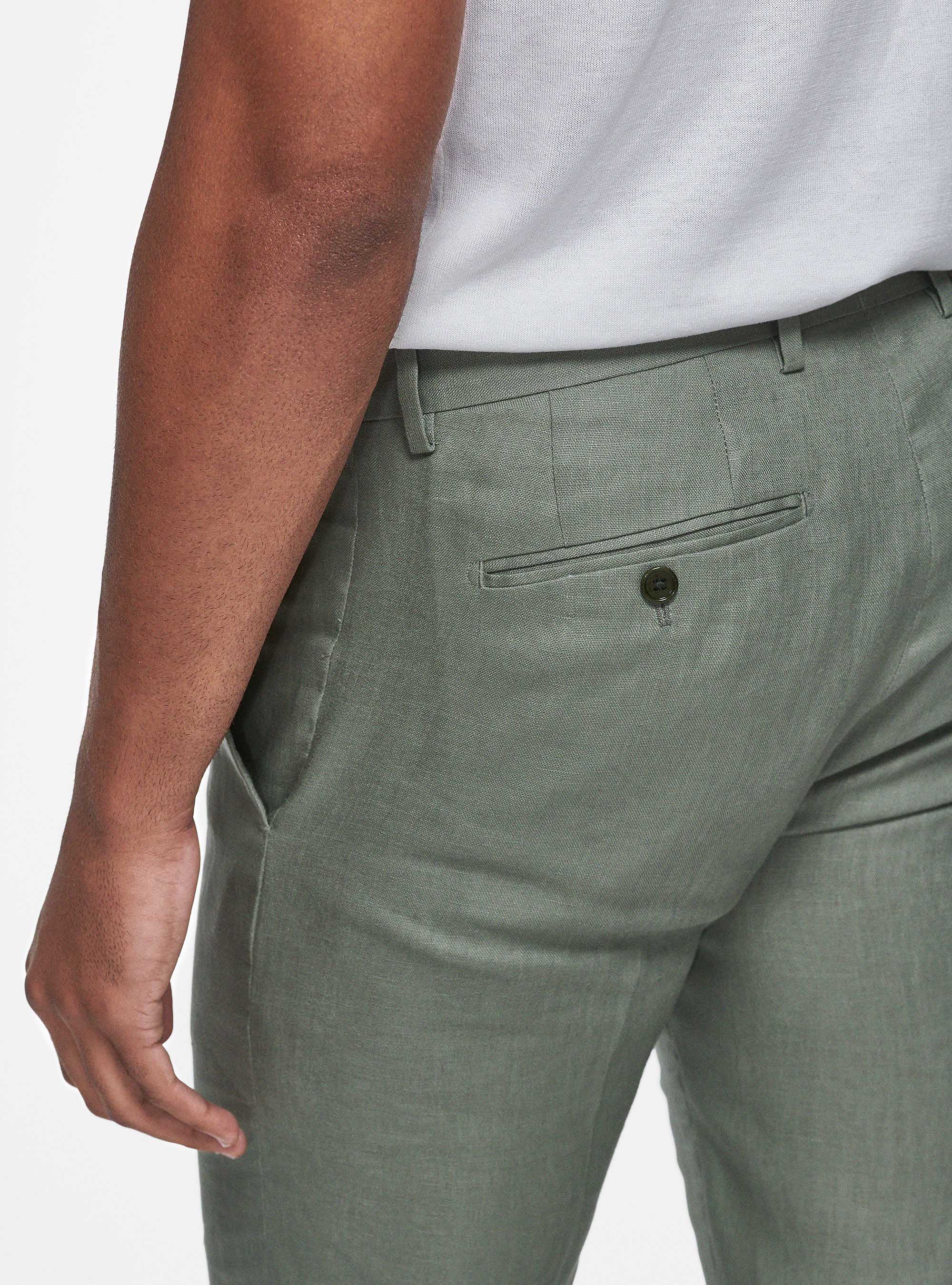 Pantaloni in puro lino, SALVIA 0602C