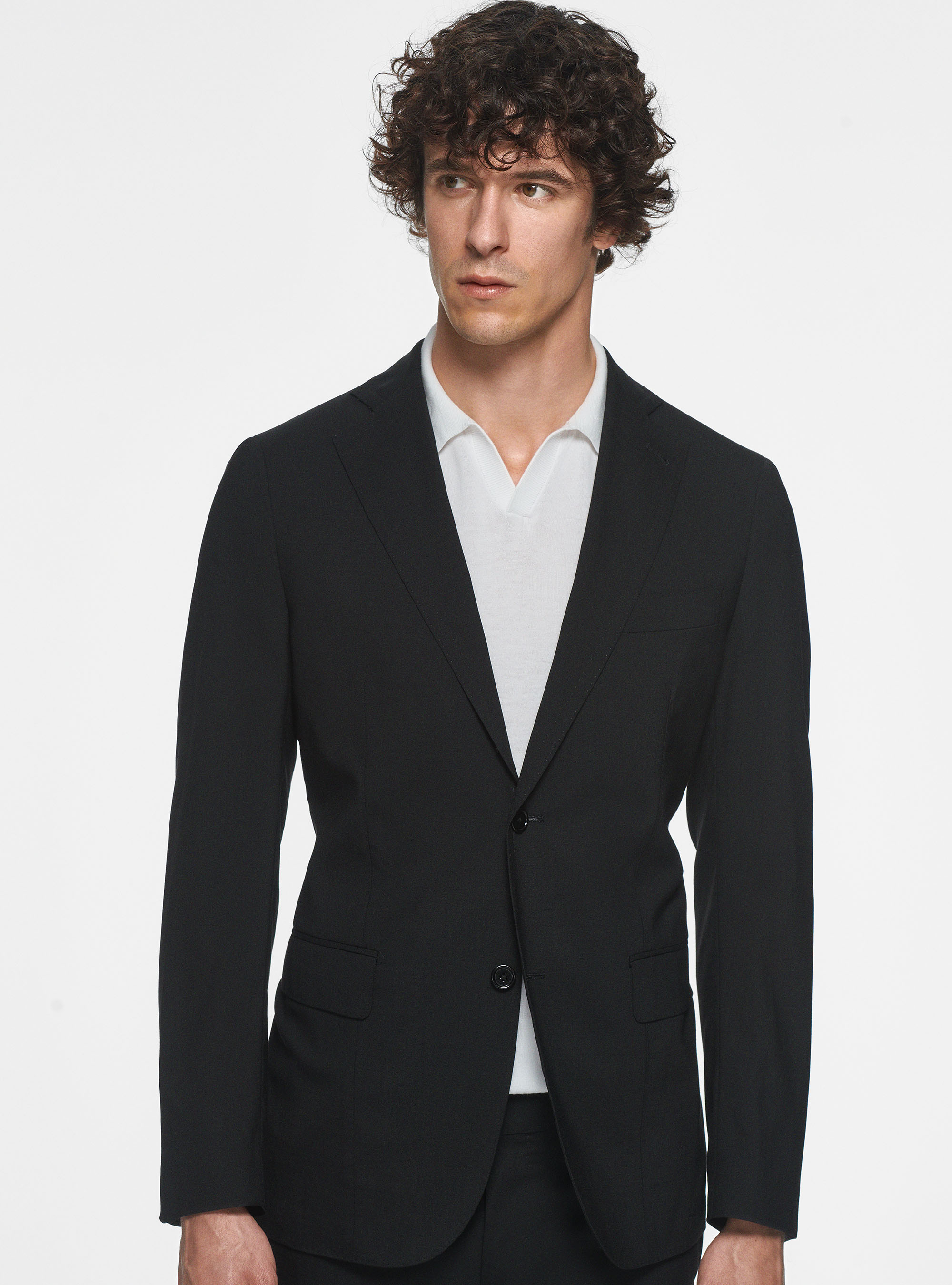 Giacca in pura lana superfine 120, NERO