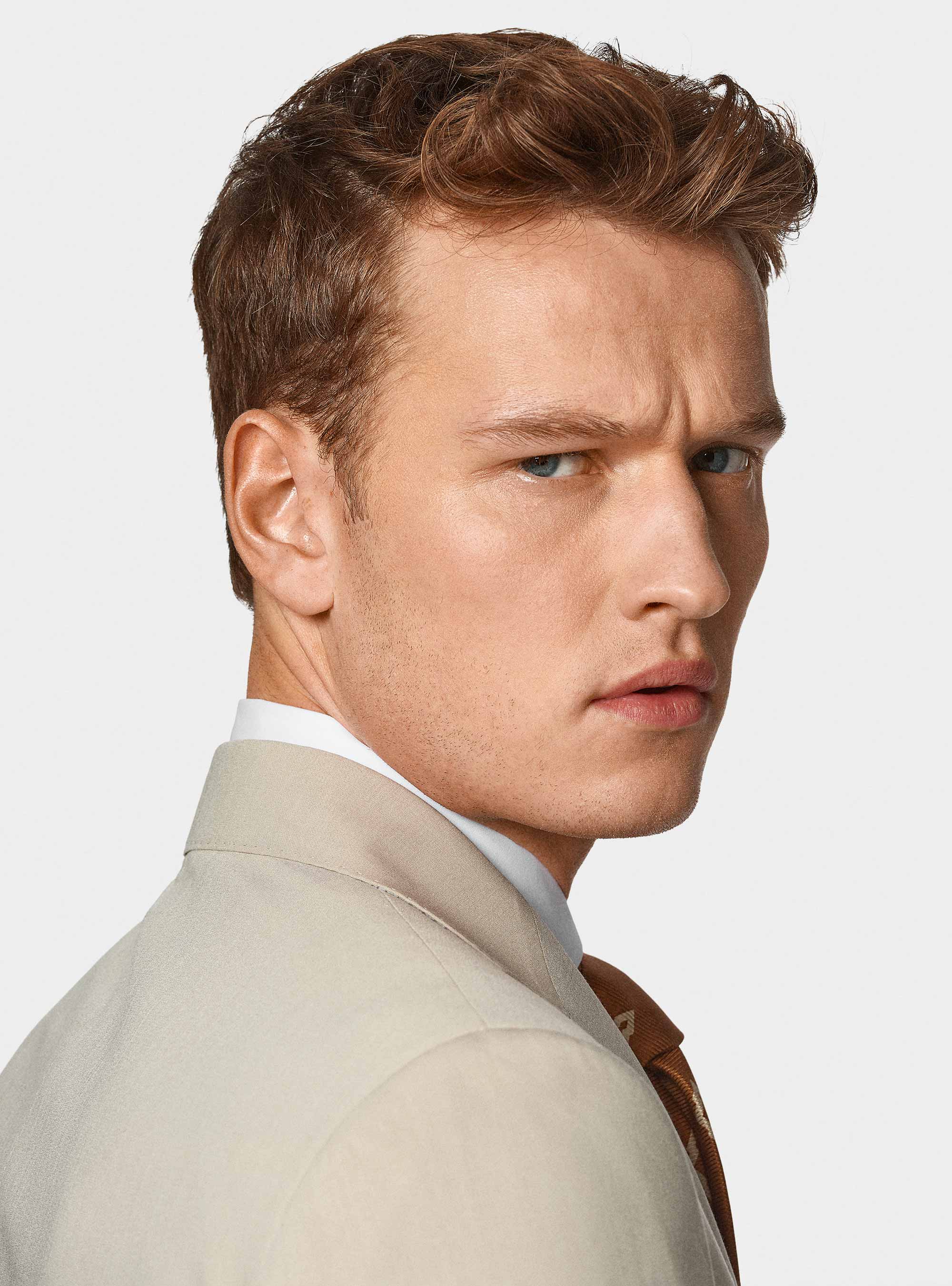 Giacca abito classico slim fit, ECRU