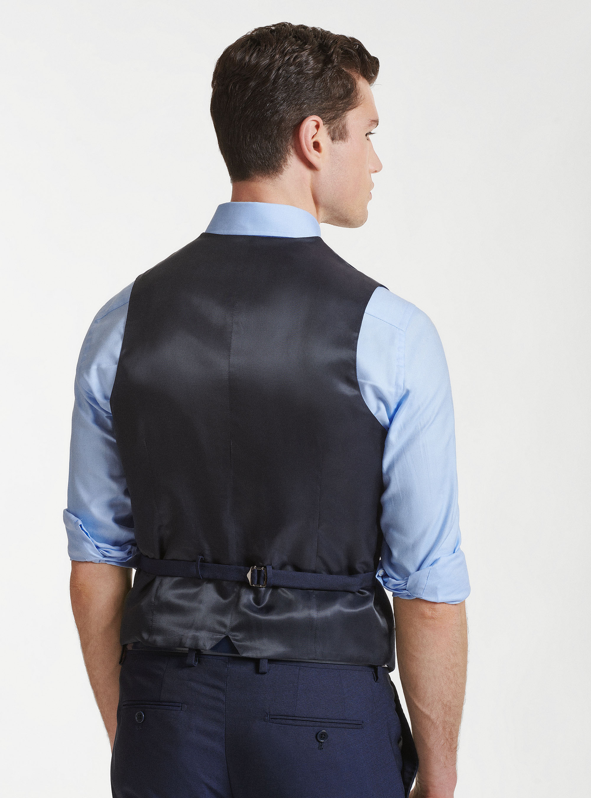 Vitale Barberis Canonico pure wool waistcoat, NAVY BLUE
