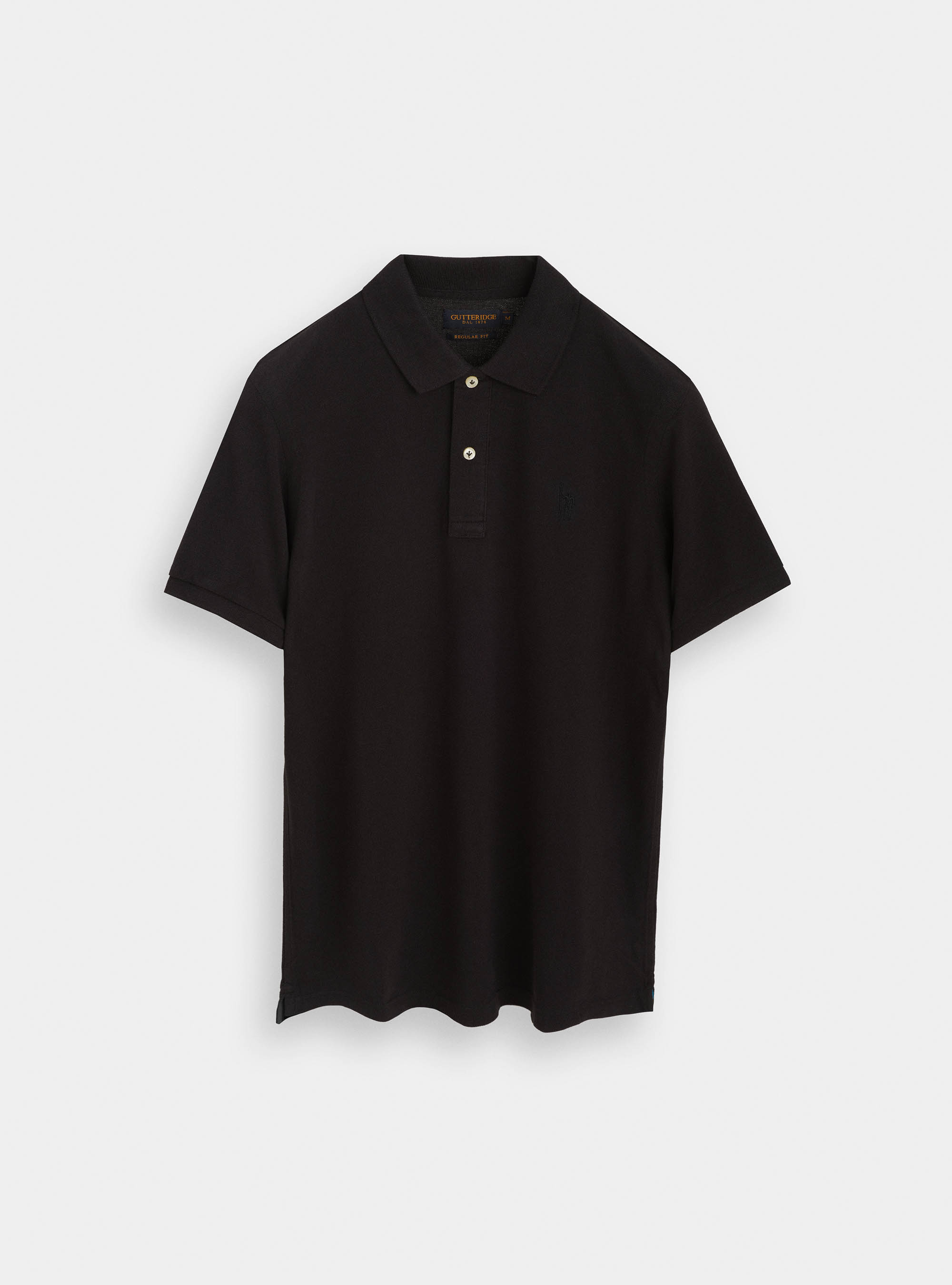 Polo classica con ricamo, NERO
