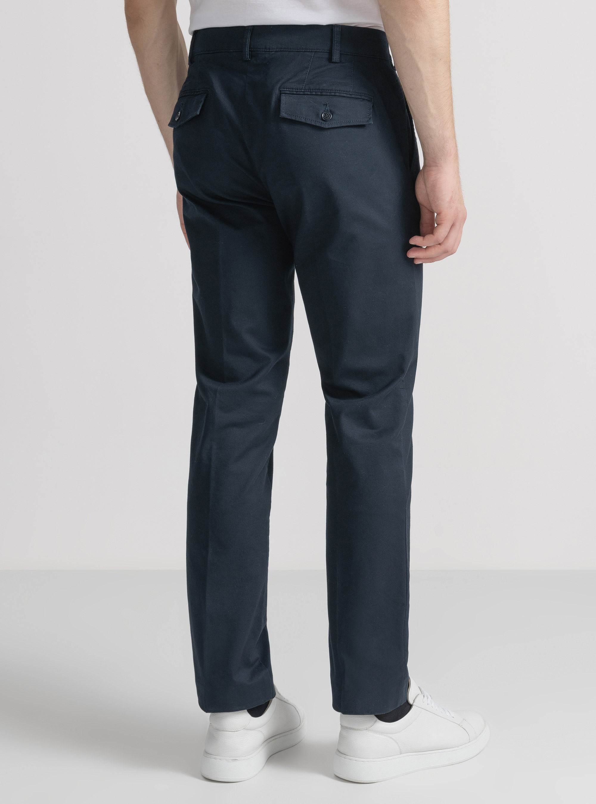 Pantal&oacute;n chino slim fit de sarga el&aacute;stica, AZUL MARINO