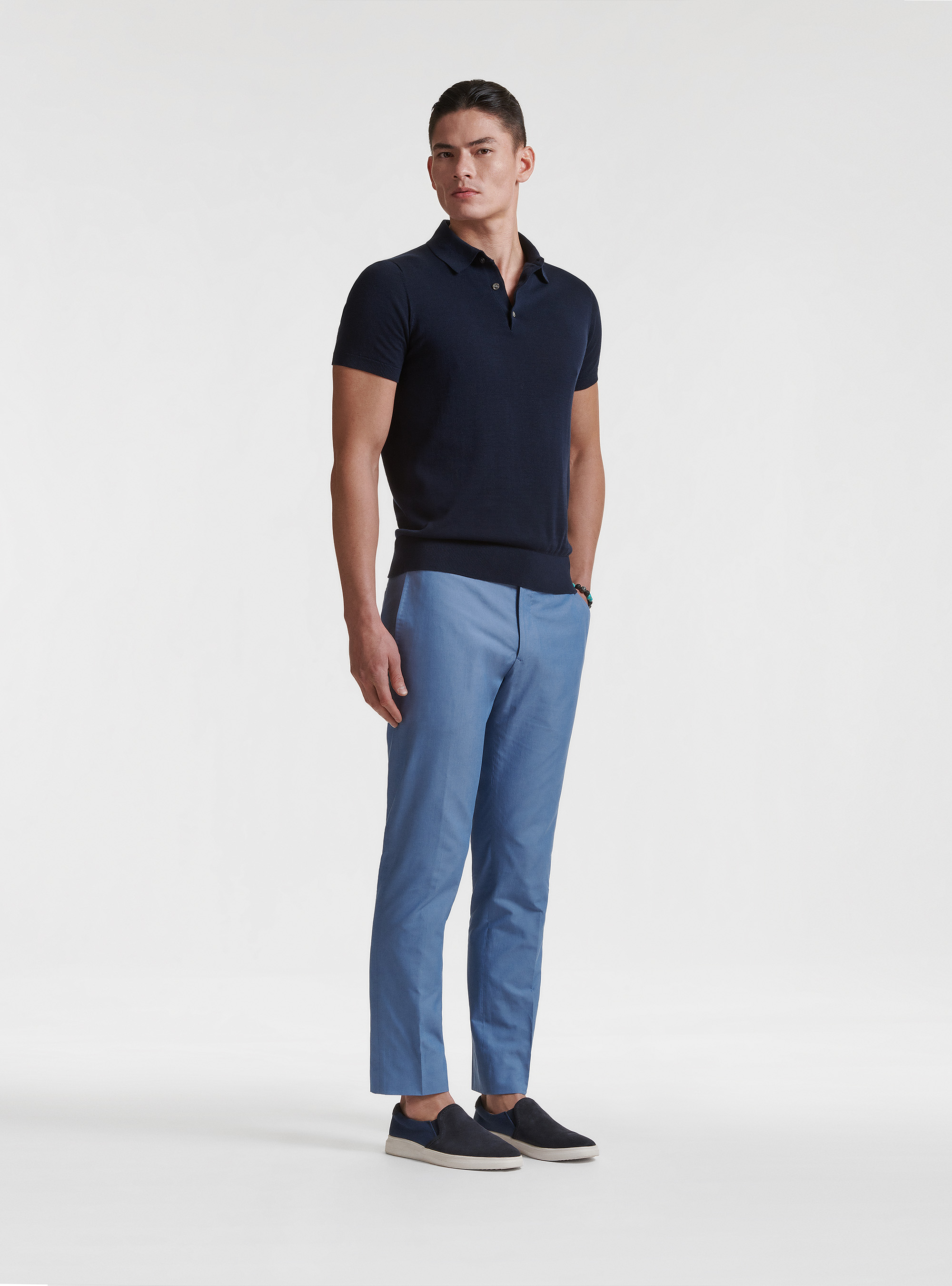 Pantaloni per abito in misto cotone DUEMILAGORI, AZZURRO