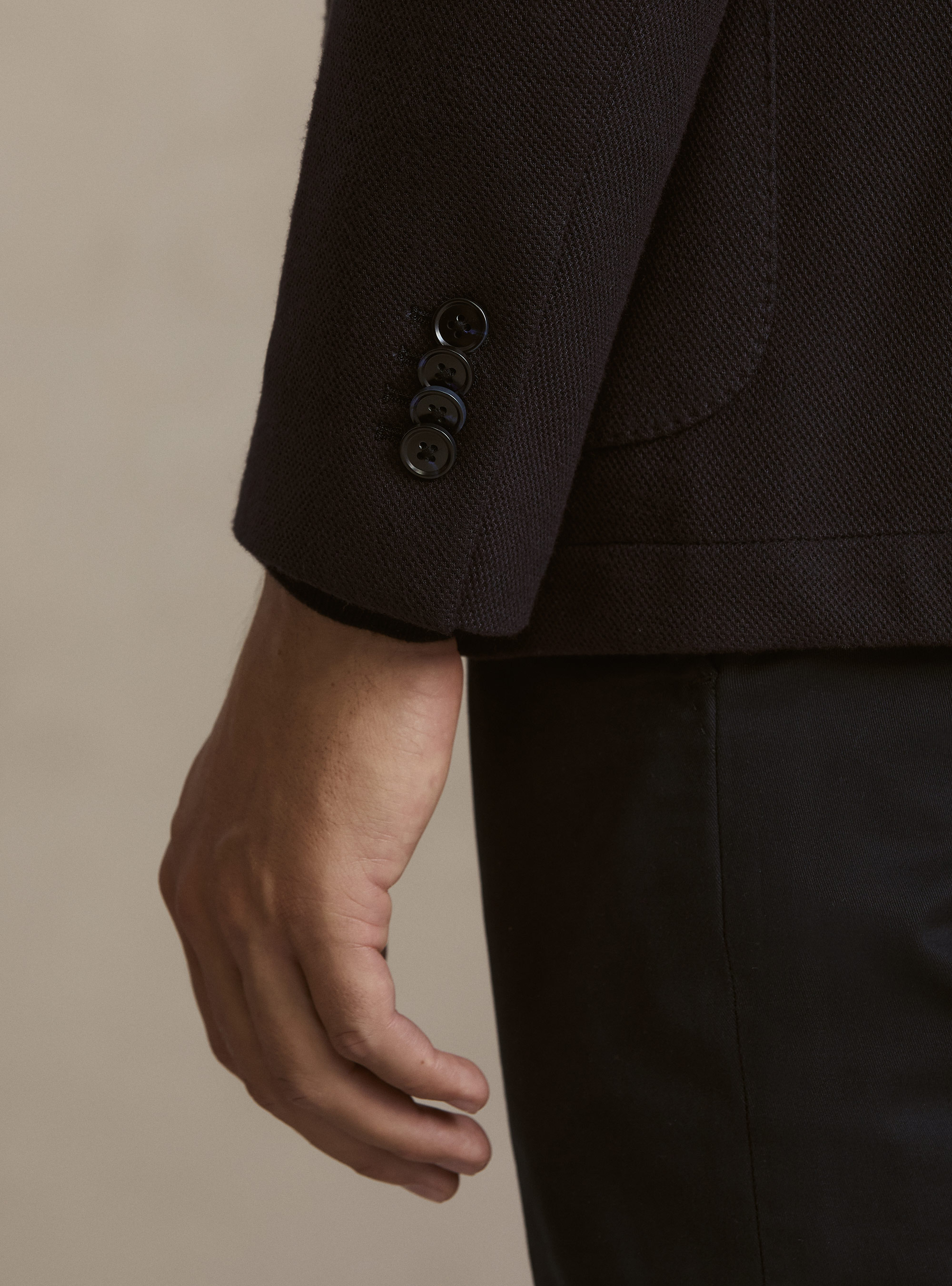 Single-breasted single jersey blazer, NAVY BLUE