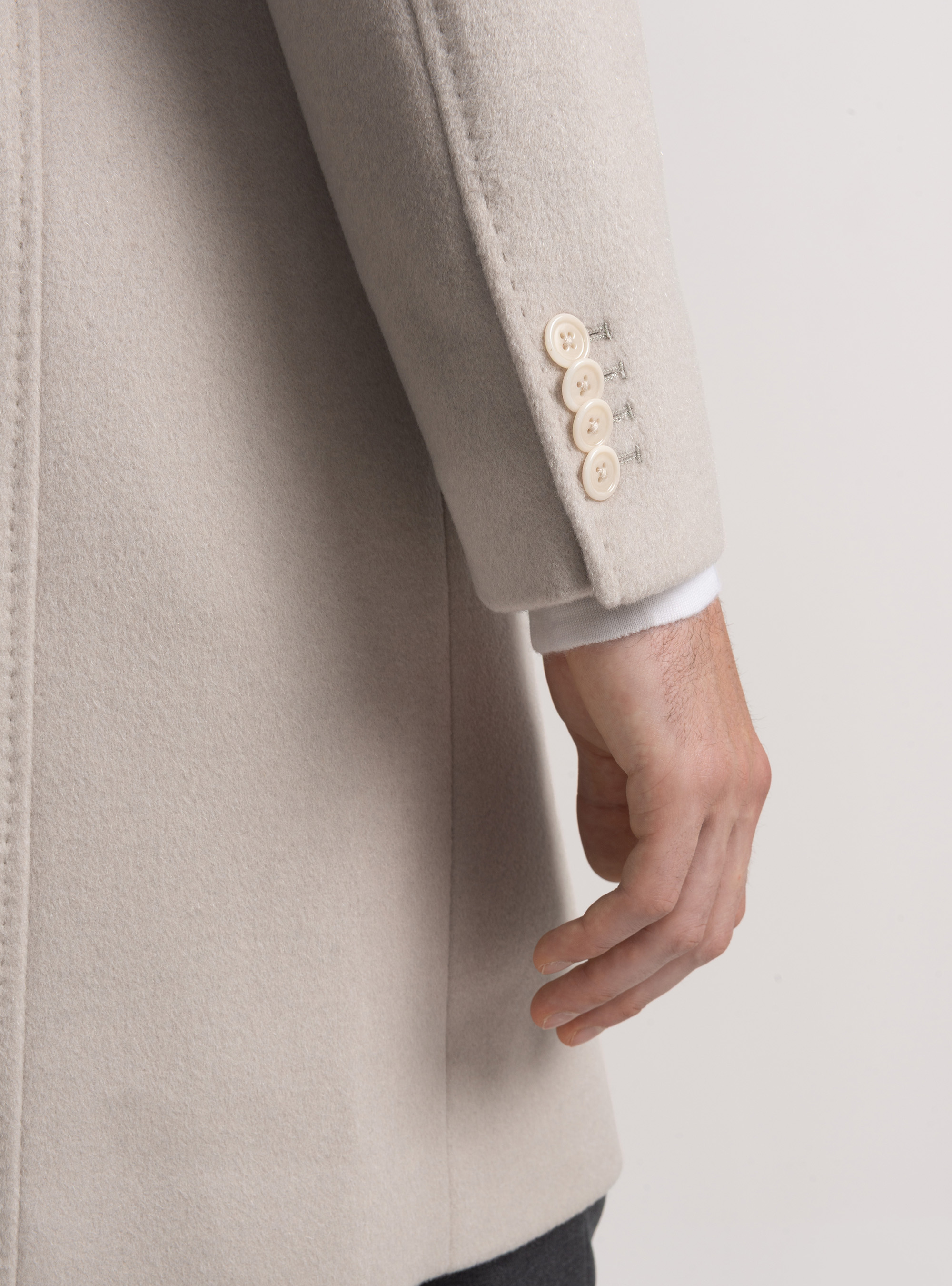 Wool and cashmere coat, ECRU 0536C