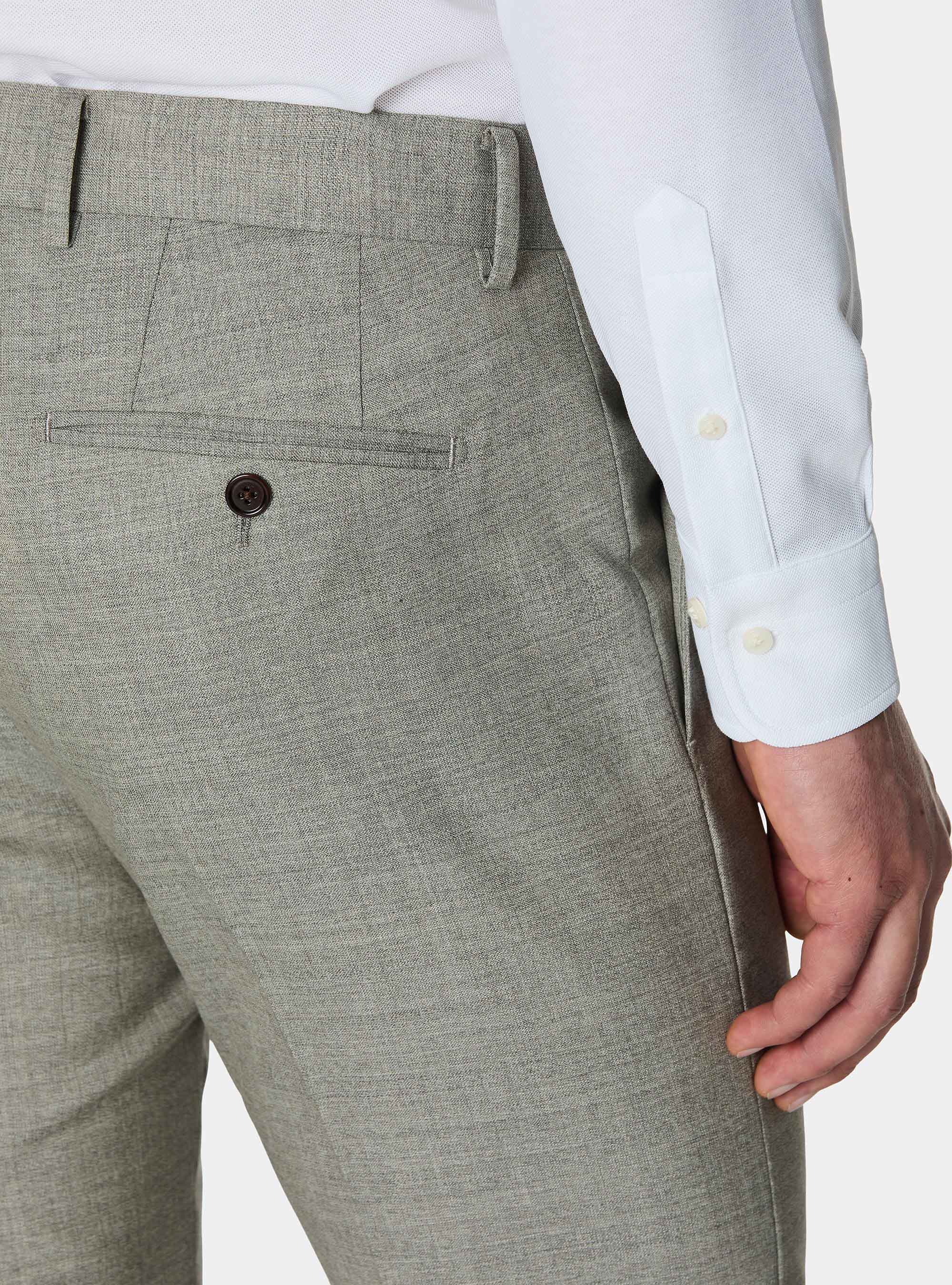 Vitale Barberis Canonico pure wool suit trousers, ECRU