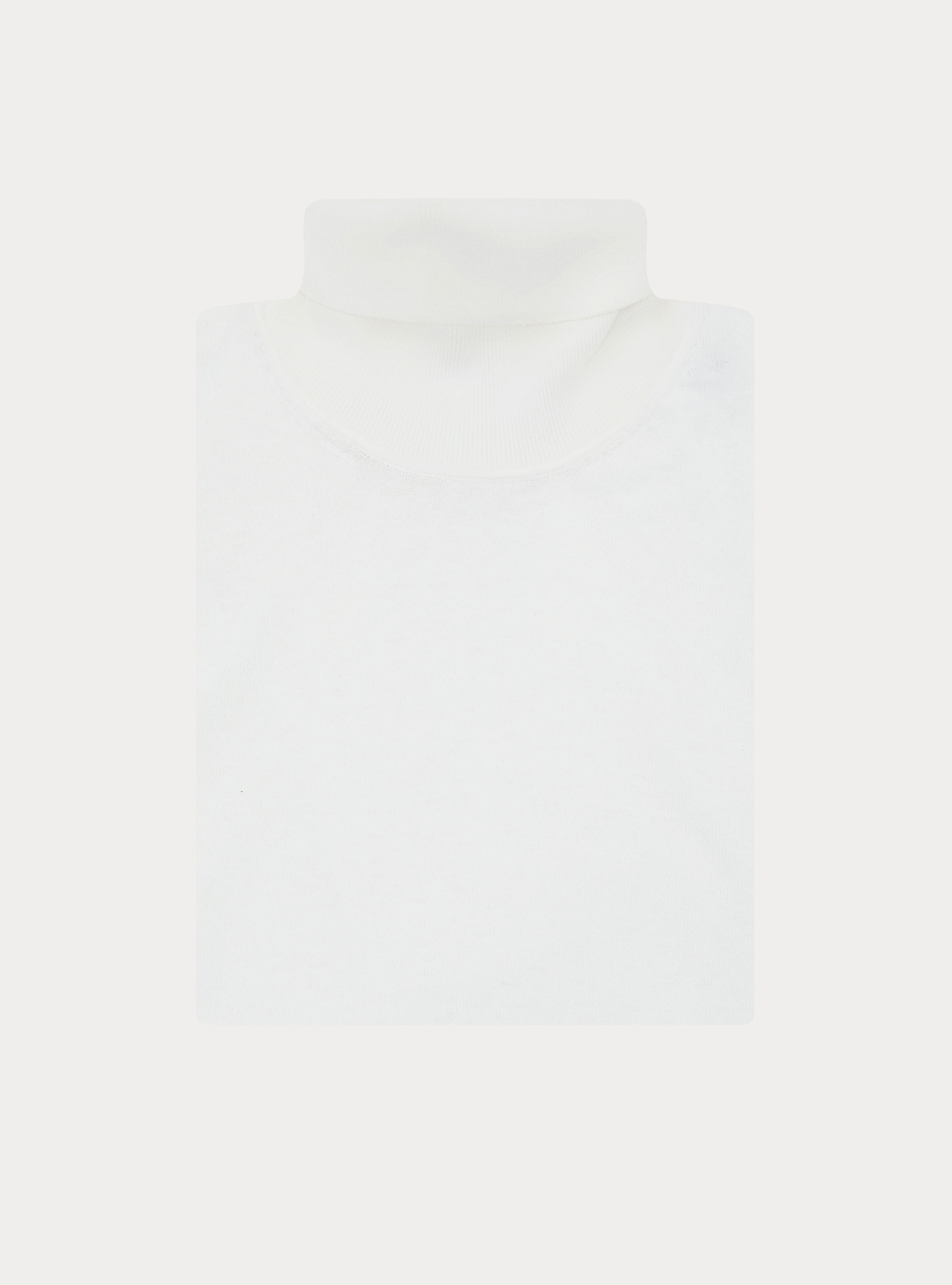 Rollkragenpullover aus Baumwolle und Kaschmir, BIANCO 0099C
