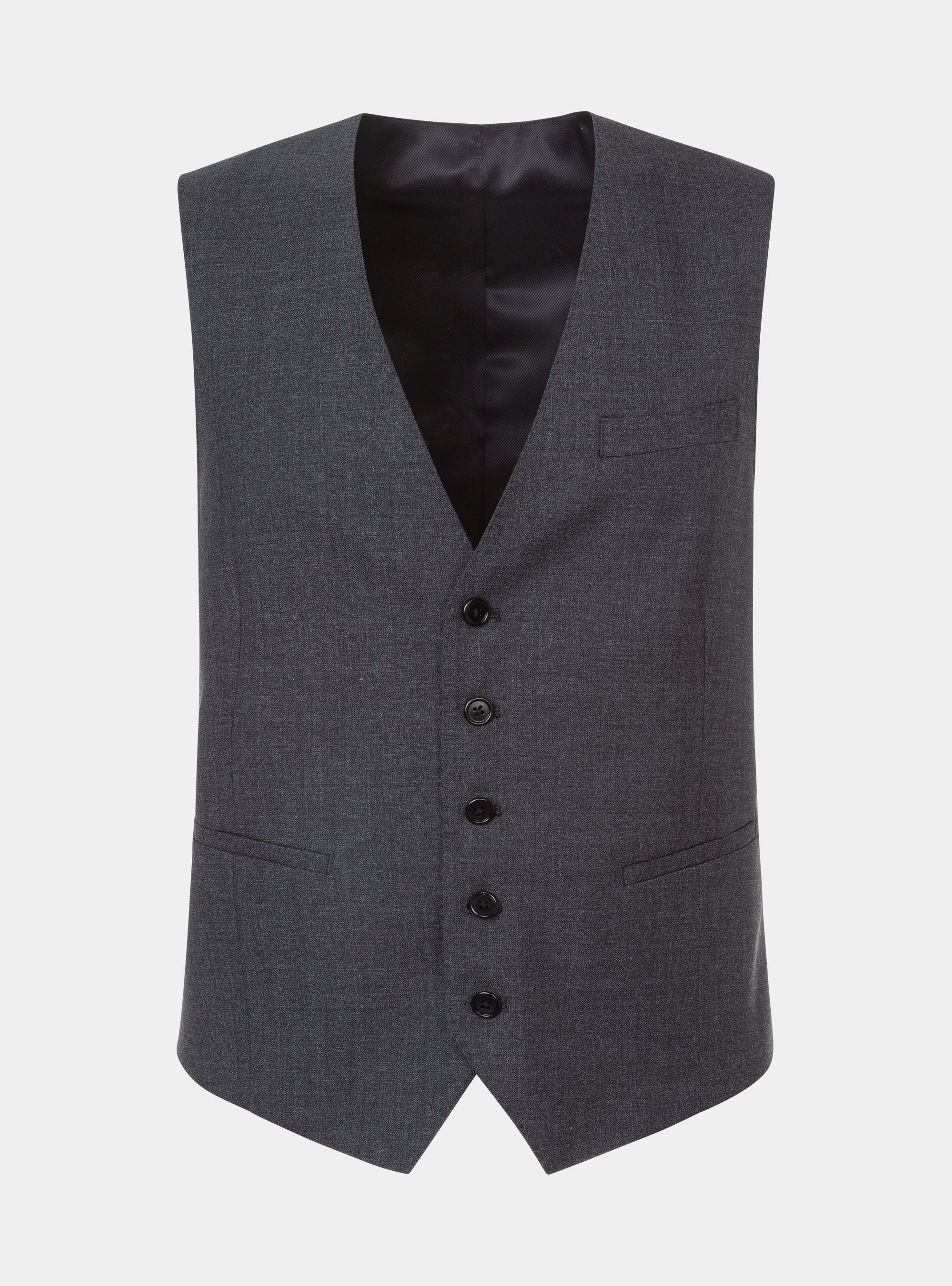 Weste aus reiner Wolle Vitale Barberis Canonico, ASFALTO 0115C