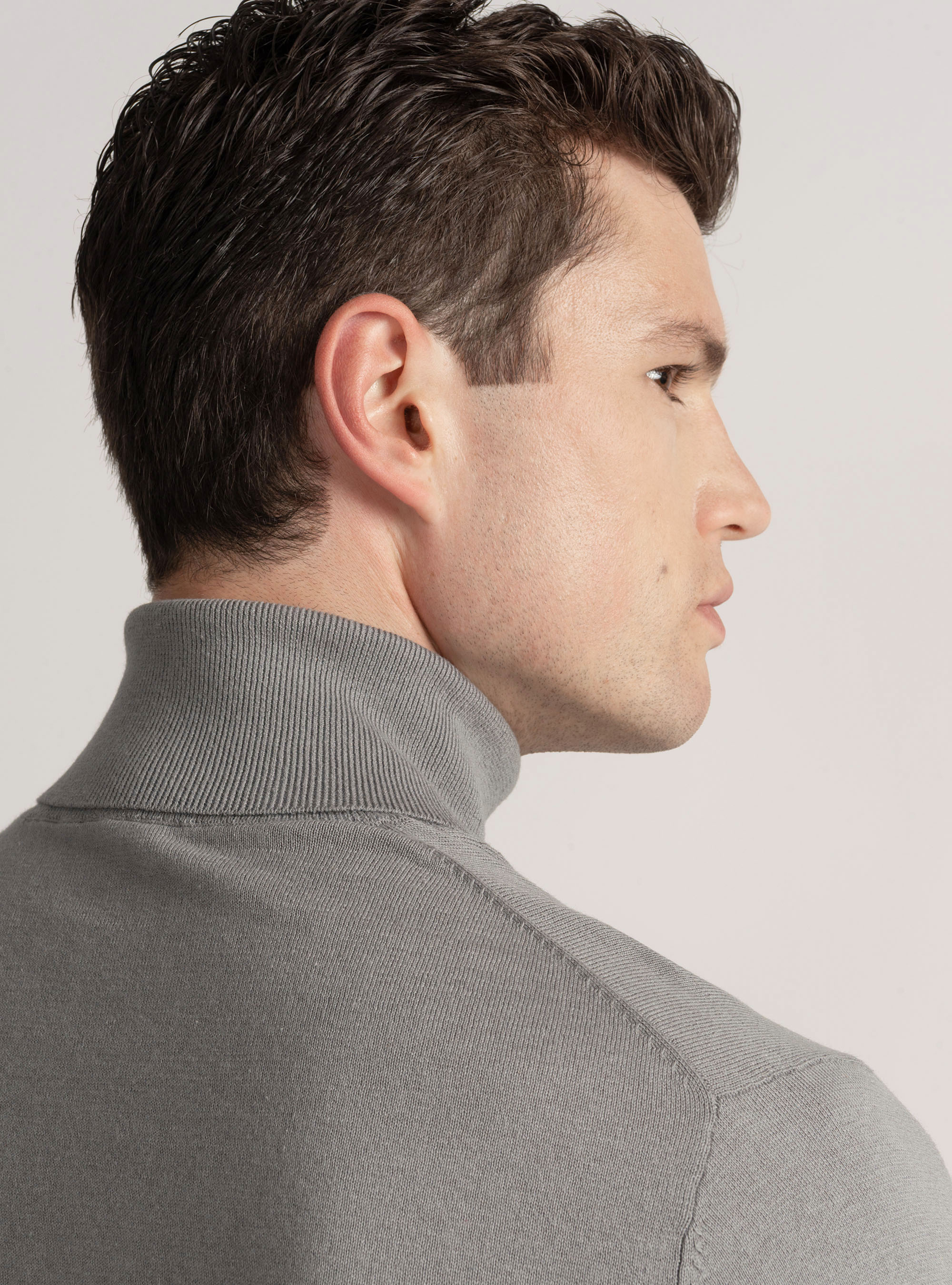 Dolcevita in cotone seta e cashmere, GRIGIO CHIARO
