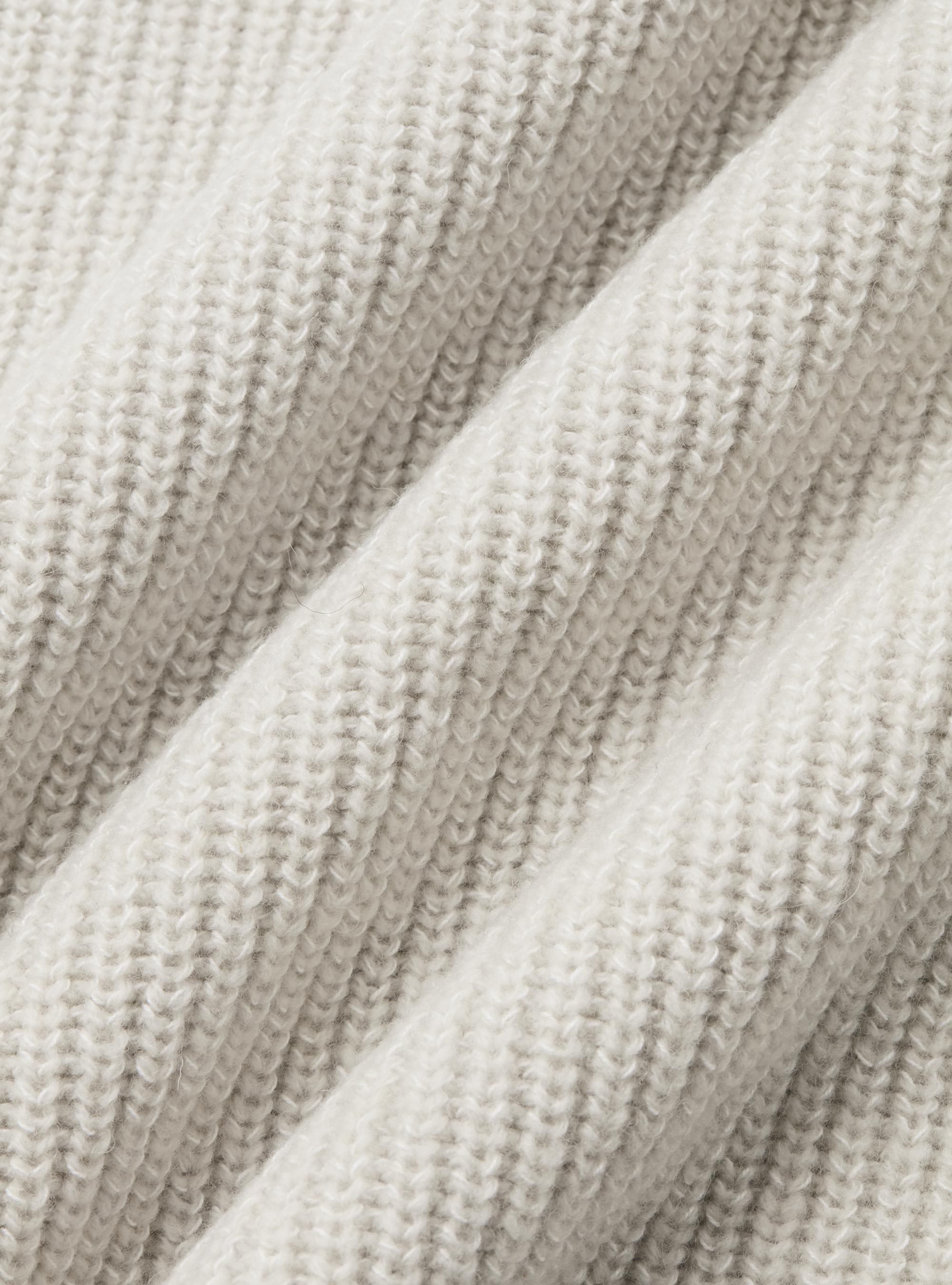 Rippstrickpullover aus Wollmischung, ECRU 0560C