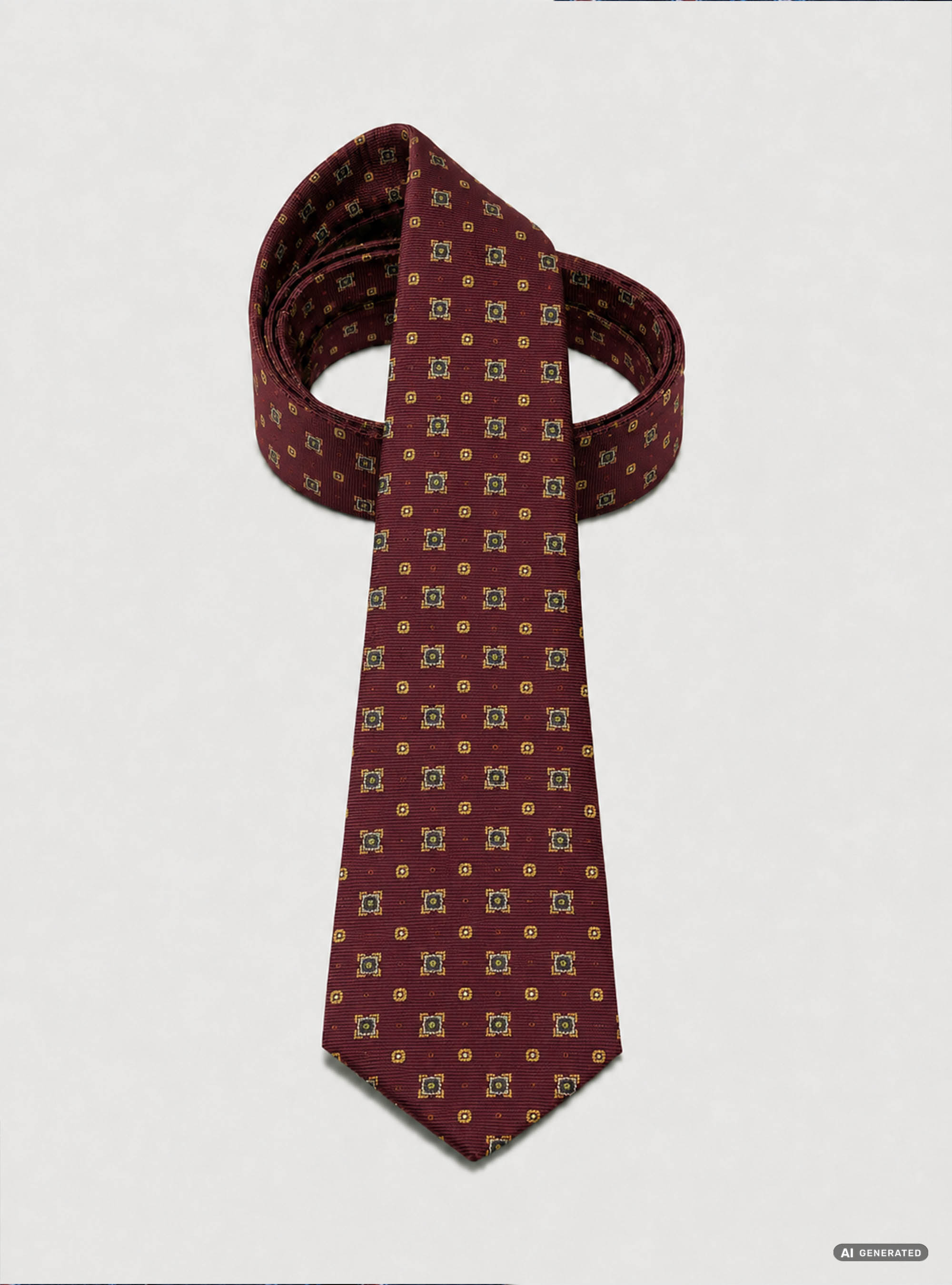 Corbata de seda jacquard con microestampado, BURDEOS