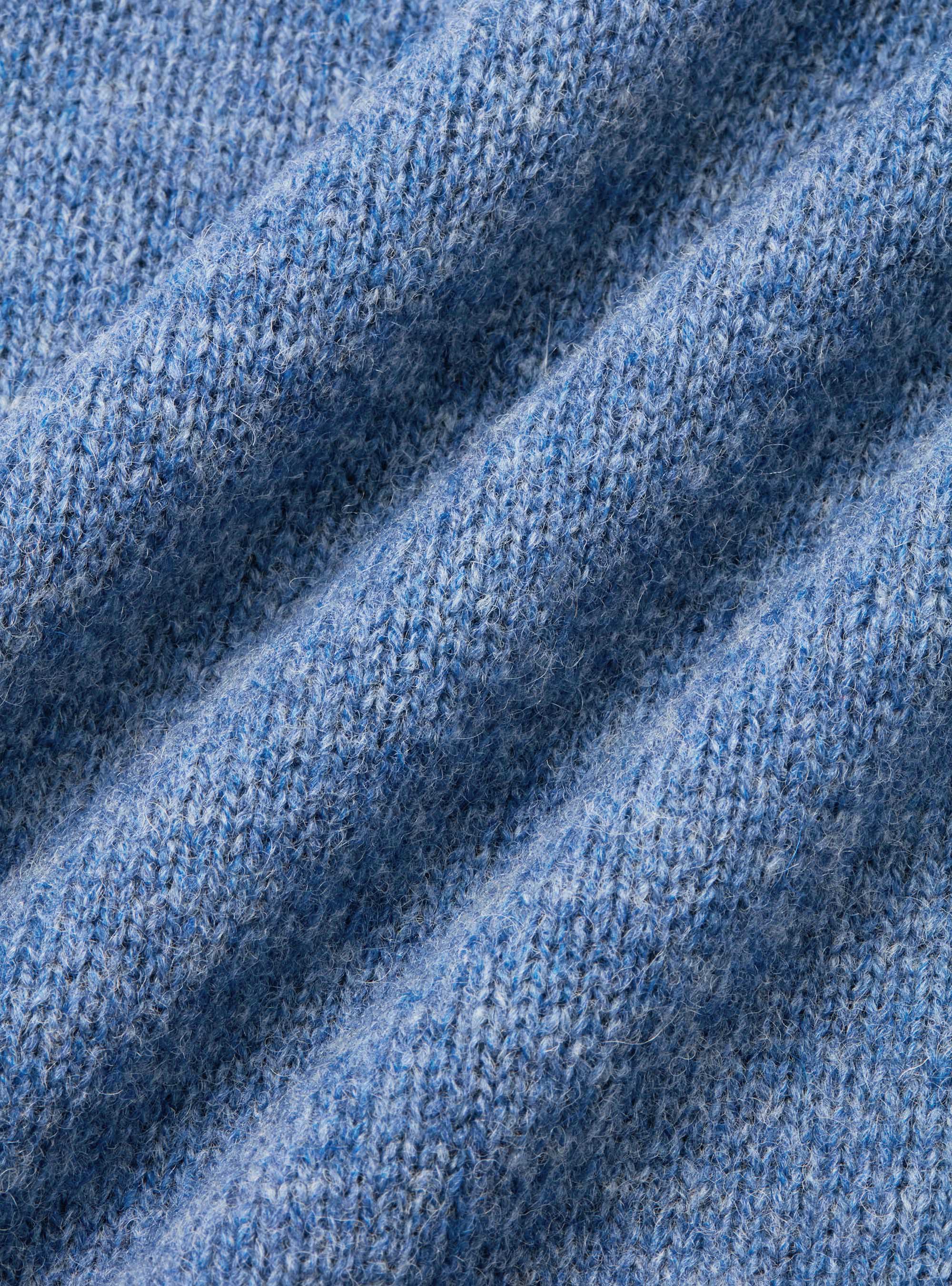 Rundhalspullover aus reiner Shetlandwolle, 0243C DENIM
