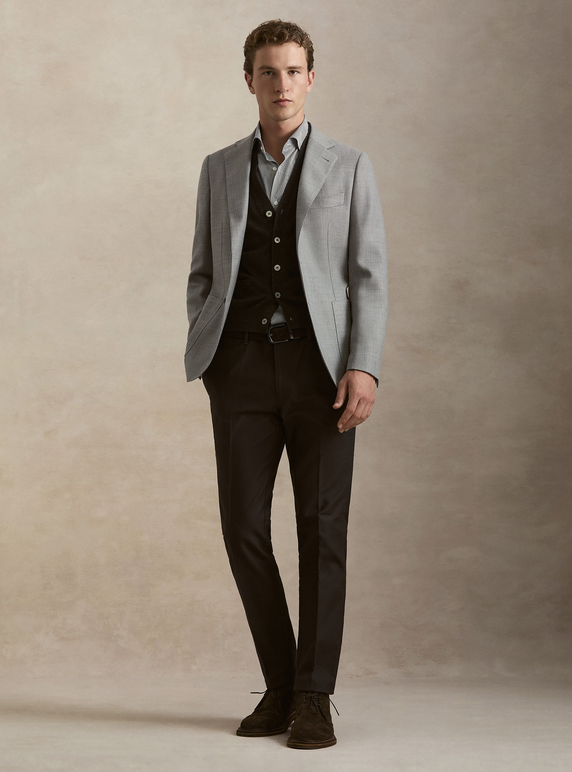 Wool Hopsack Blazer, GREY