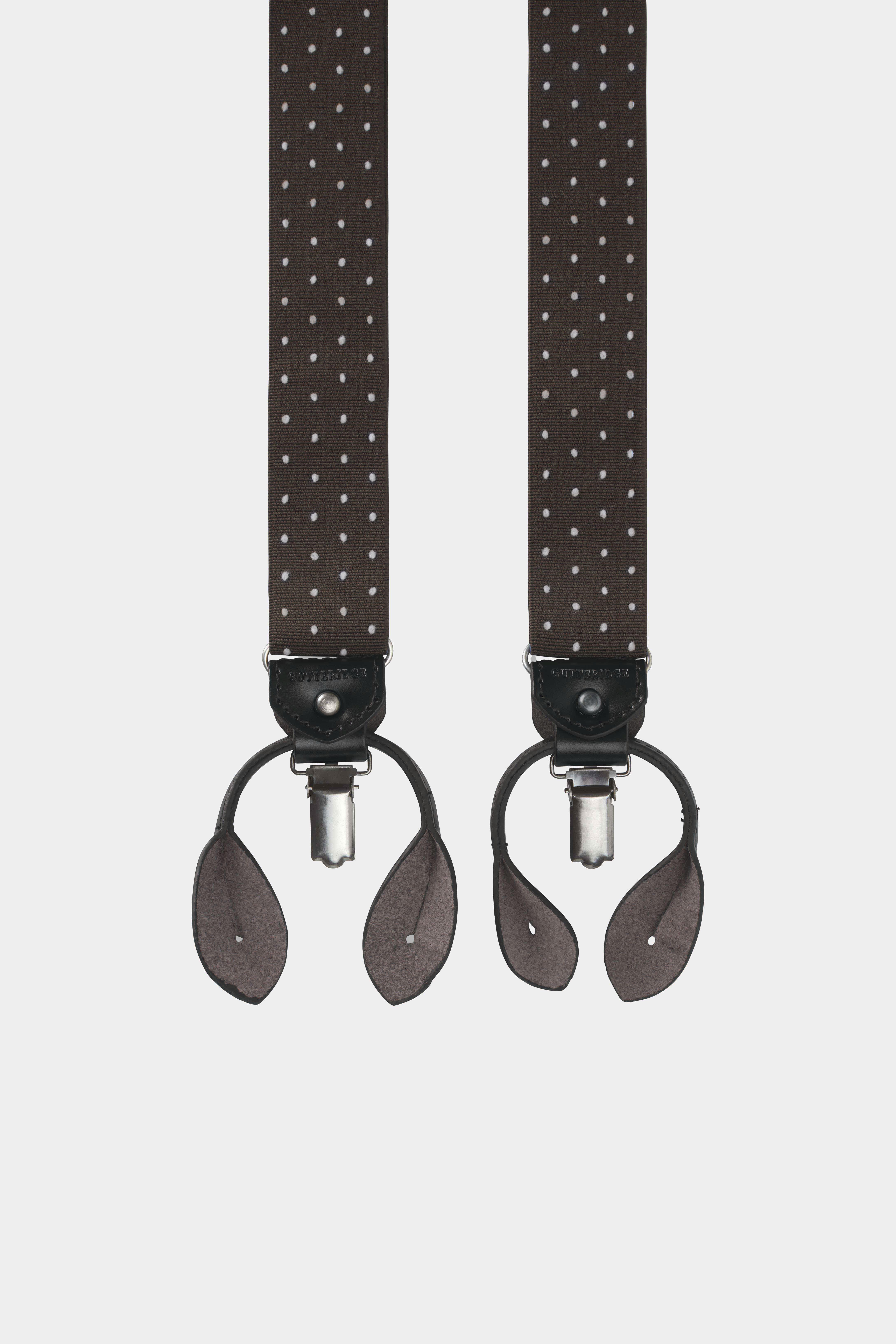 Micro polka dot braces, BROWN