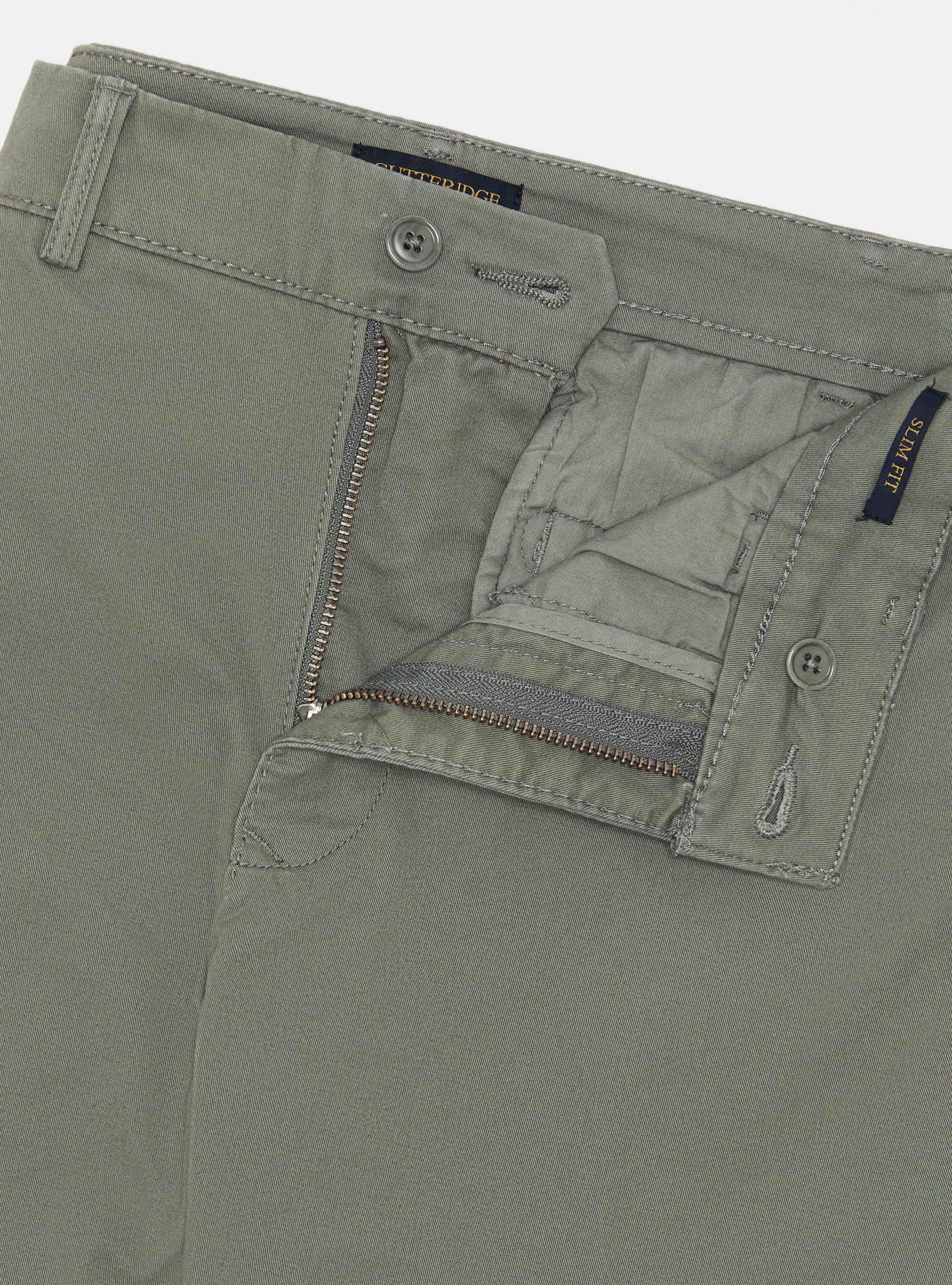 Pantal&oacute;n chino slim fit de sarga el&aacute;stica, SALVIA 0602C