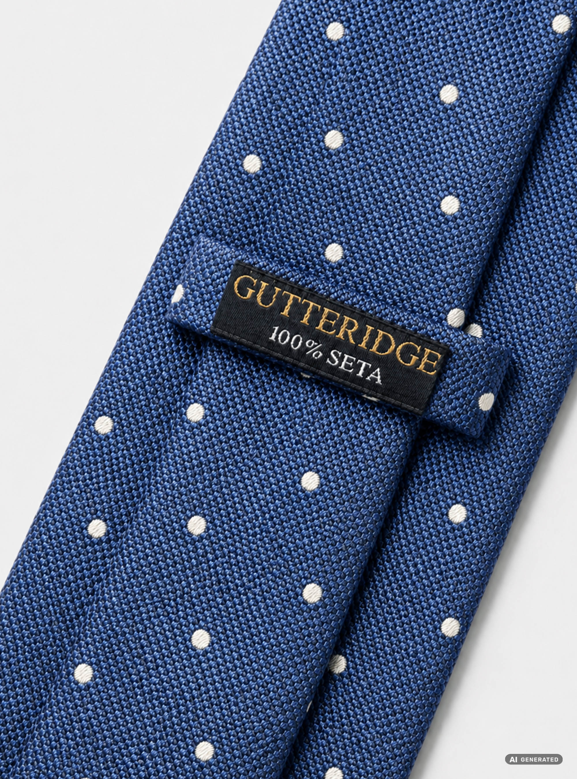 Cravatta in seta jacquard a pois, BLU