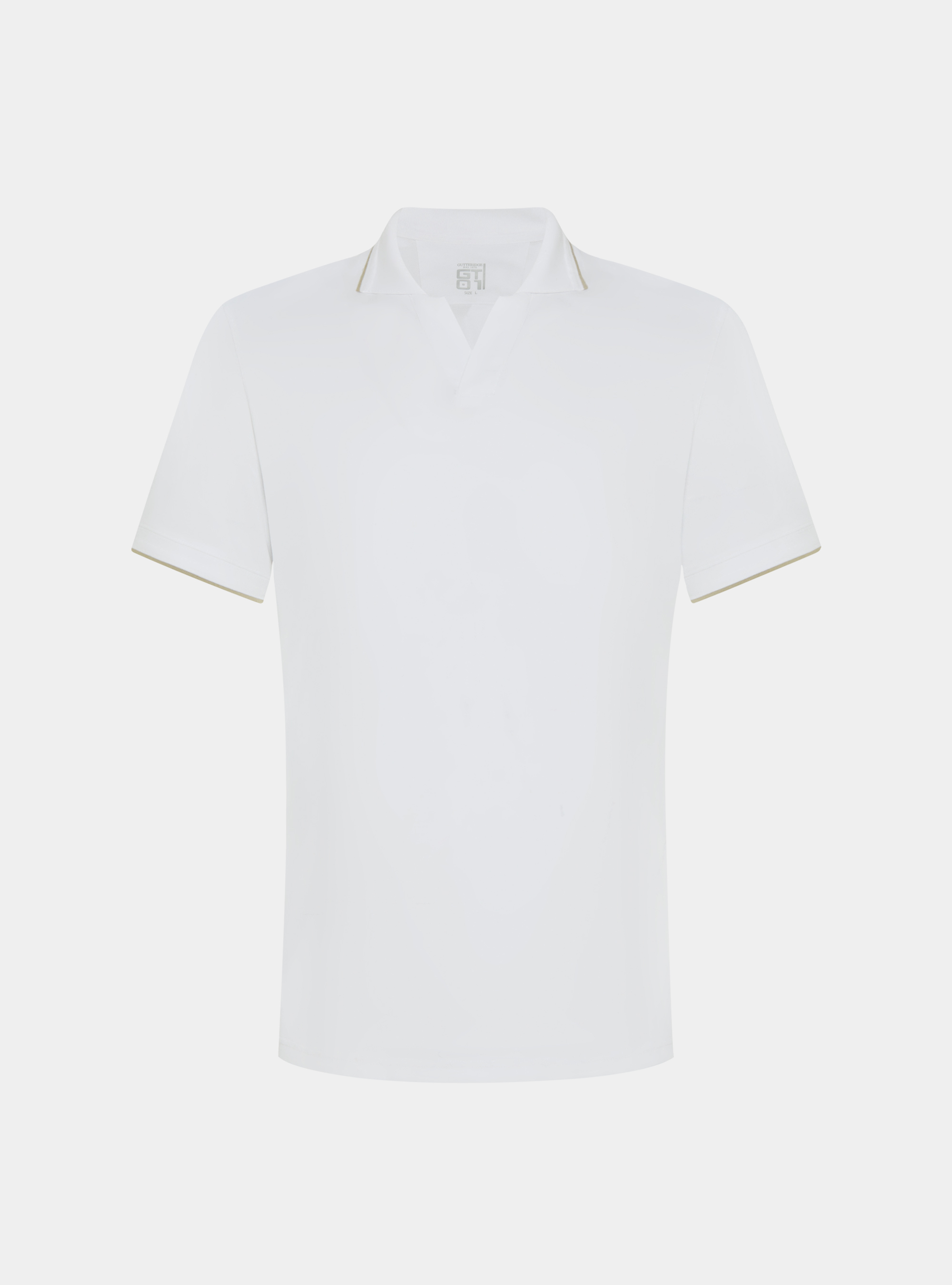 GT01 buttonless stretch pique polo shirt, WHITE