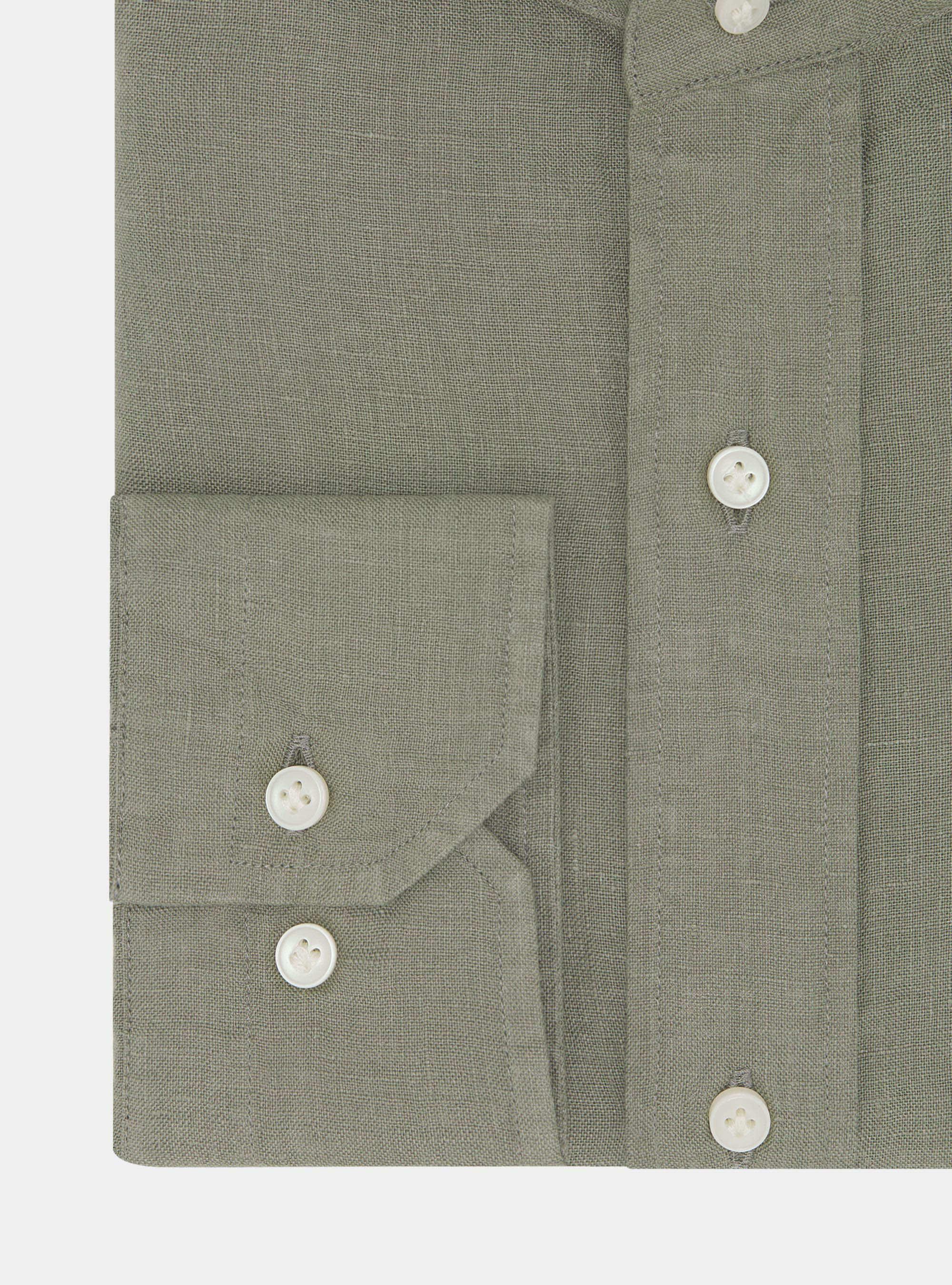Chemise cor&eacute;enne en pur lin, SALVIA 0602C