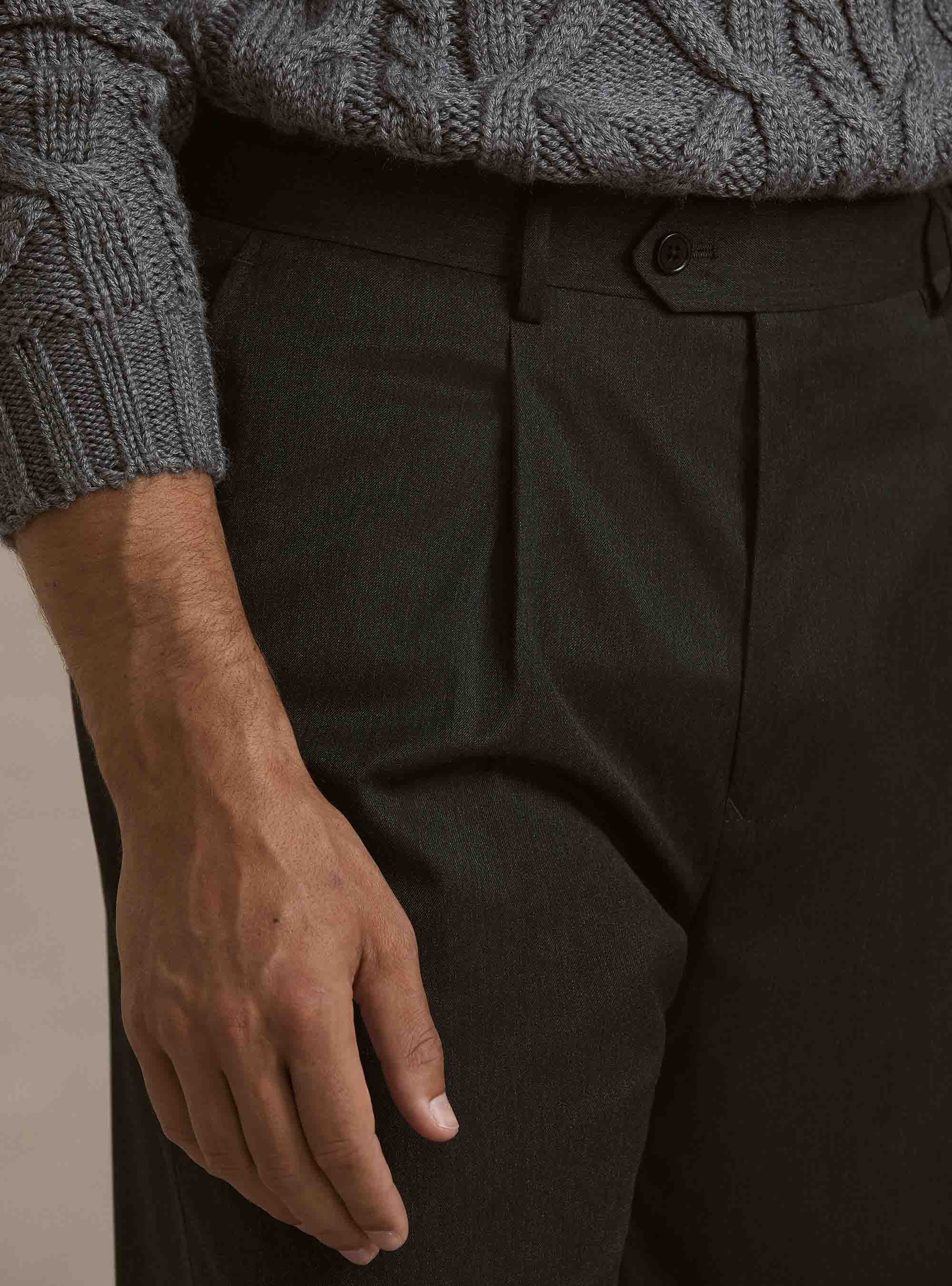 Pantalon large &agrave; pinces, ASPHALTE