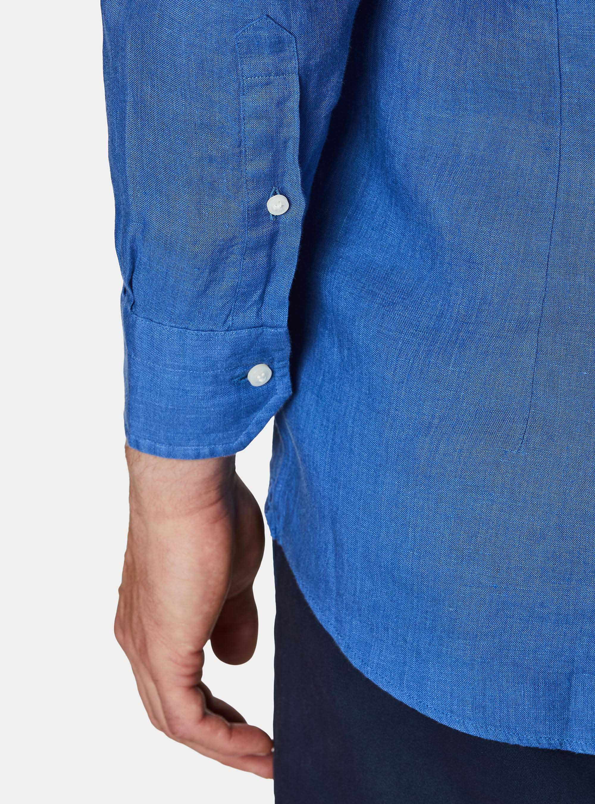 Camicia in puro lino, BLU