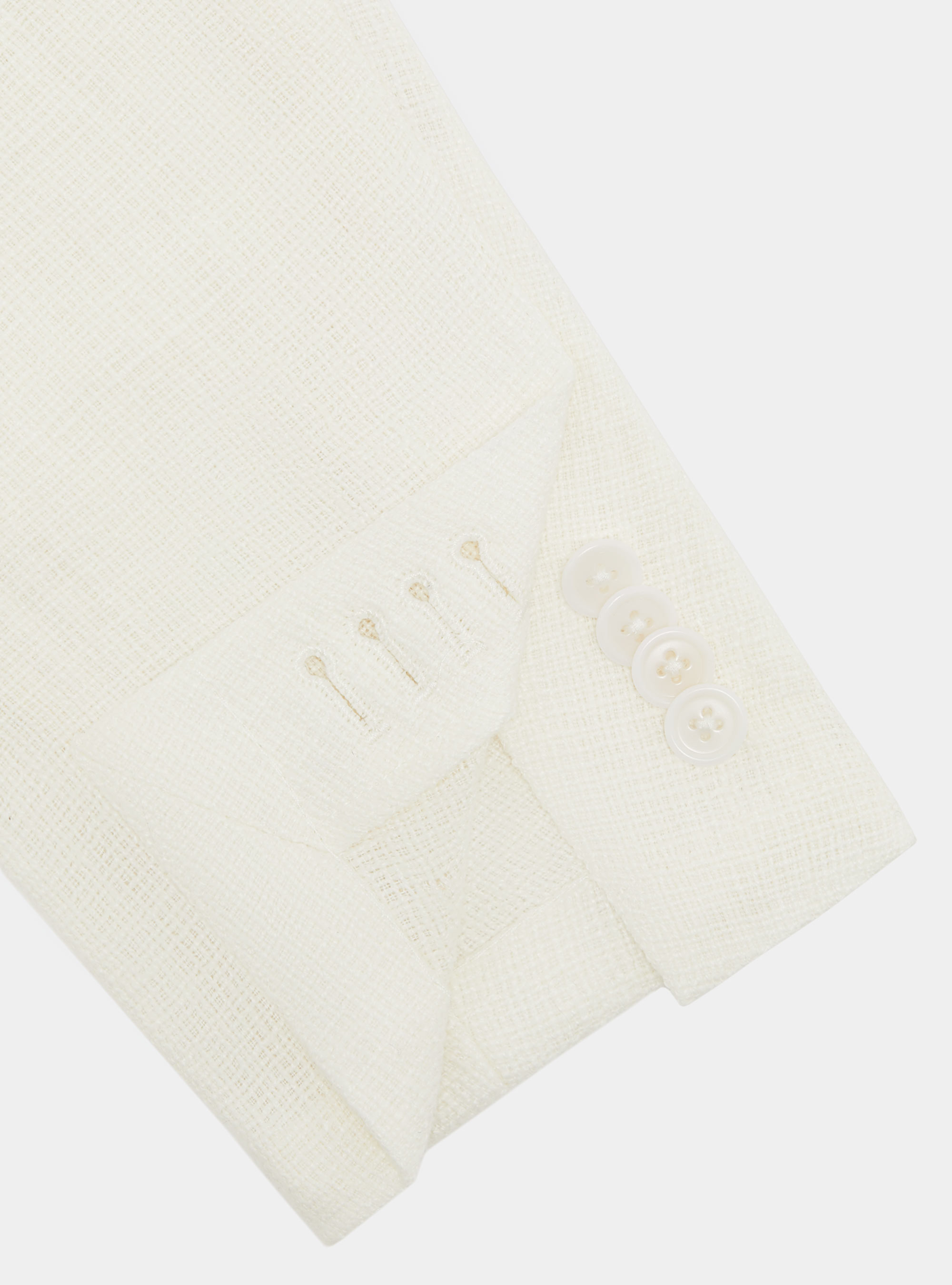 Giacca in lino crepe, BIANCO