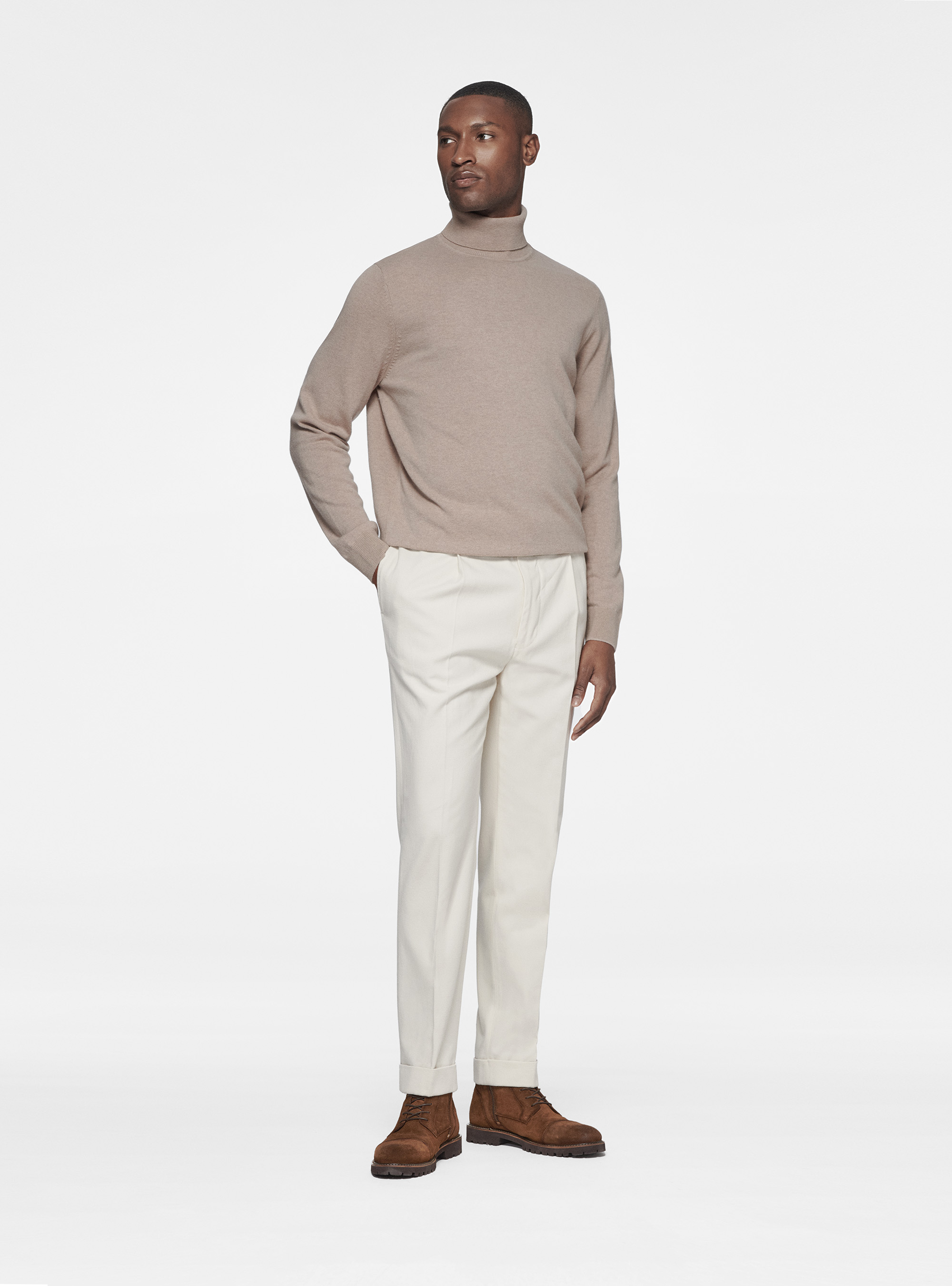 Cashmere turtleneck, ECRU