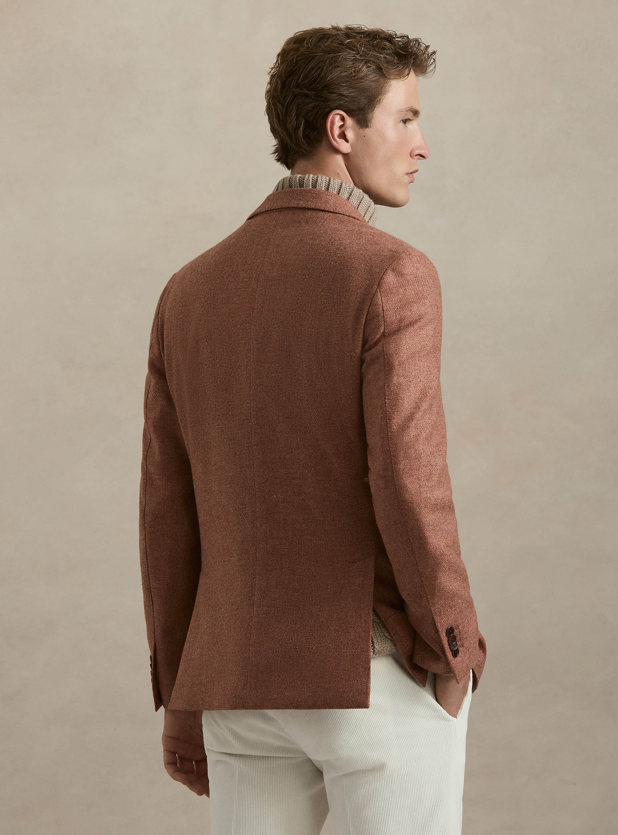 Wool and Cashmere Blazer Lanificio di Pray, 0441C ROSA SCURO