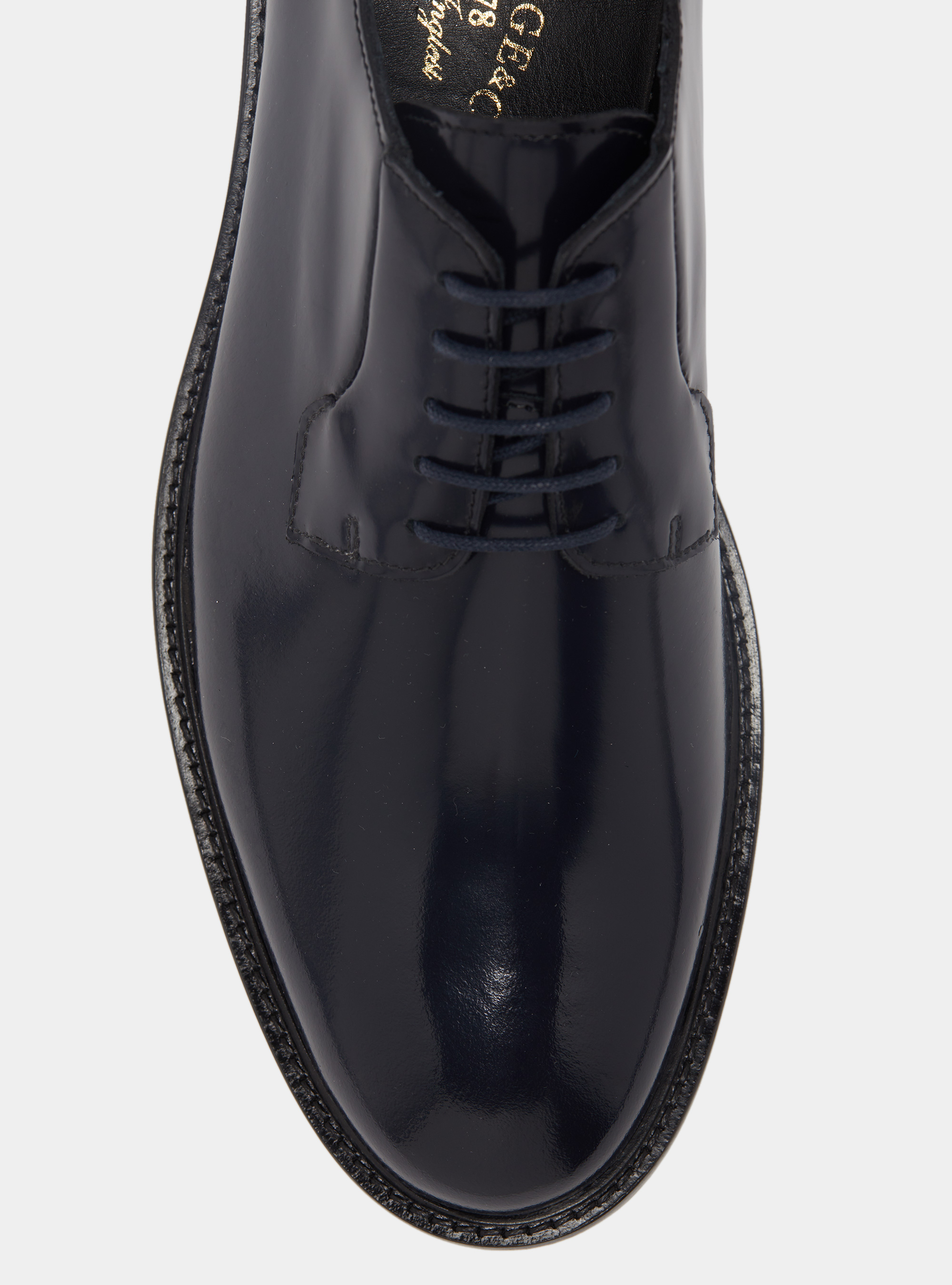 Derby en cuir abras&eacute;, BLEU MARINE