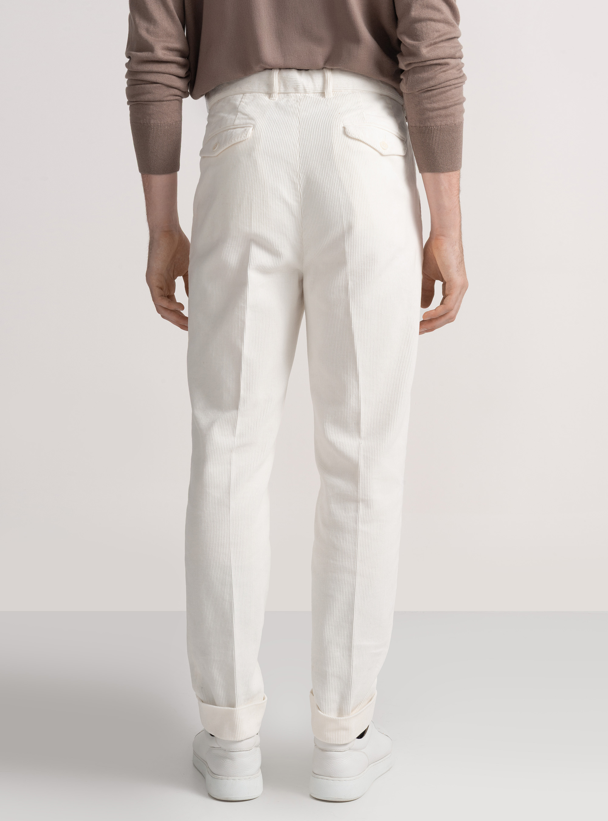 Samthose mit Abn&auml;hern und Gummiband, BIANCO 0099C