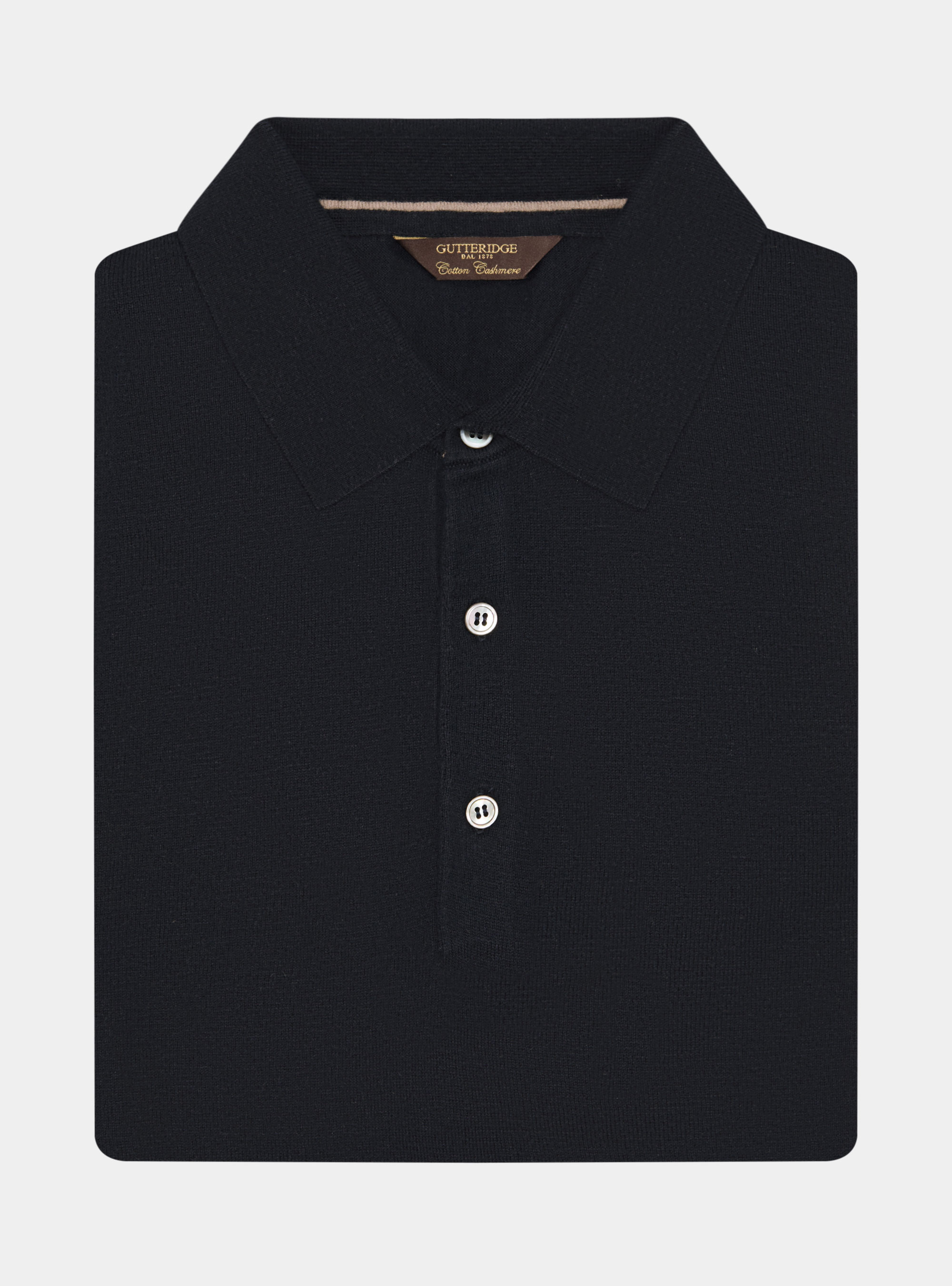 Polo en coton et cachemire, BLEU MARINE