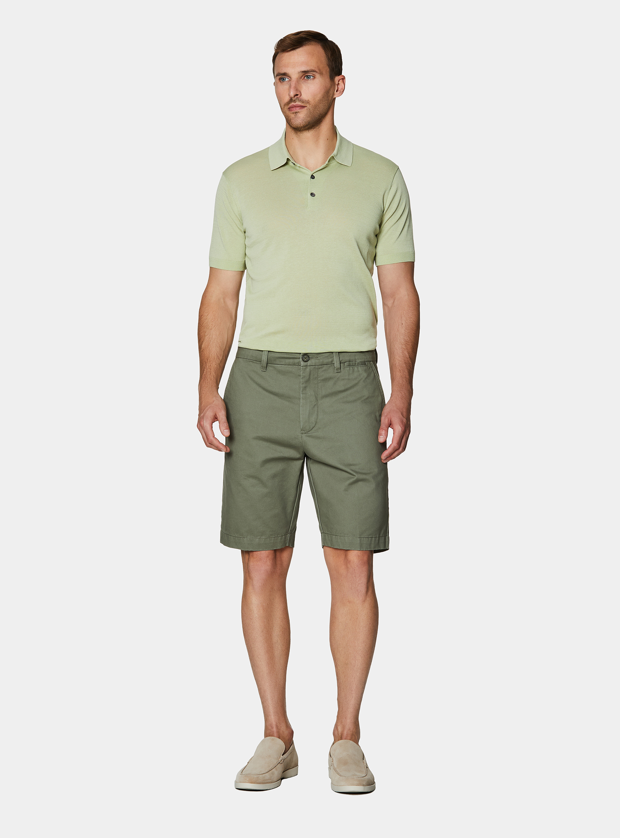 Bermuda chino in twill di cotone, SALVIA 0602C
