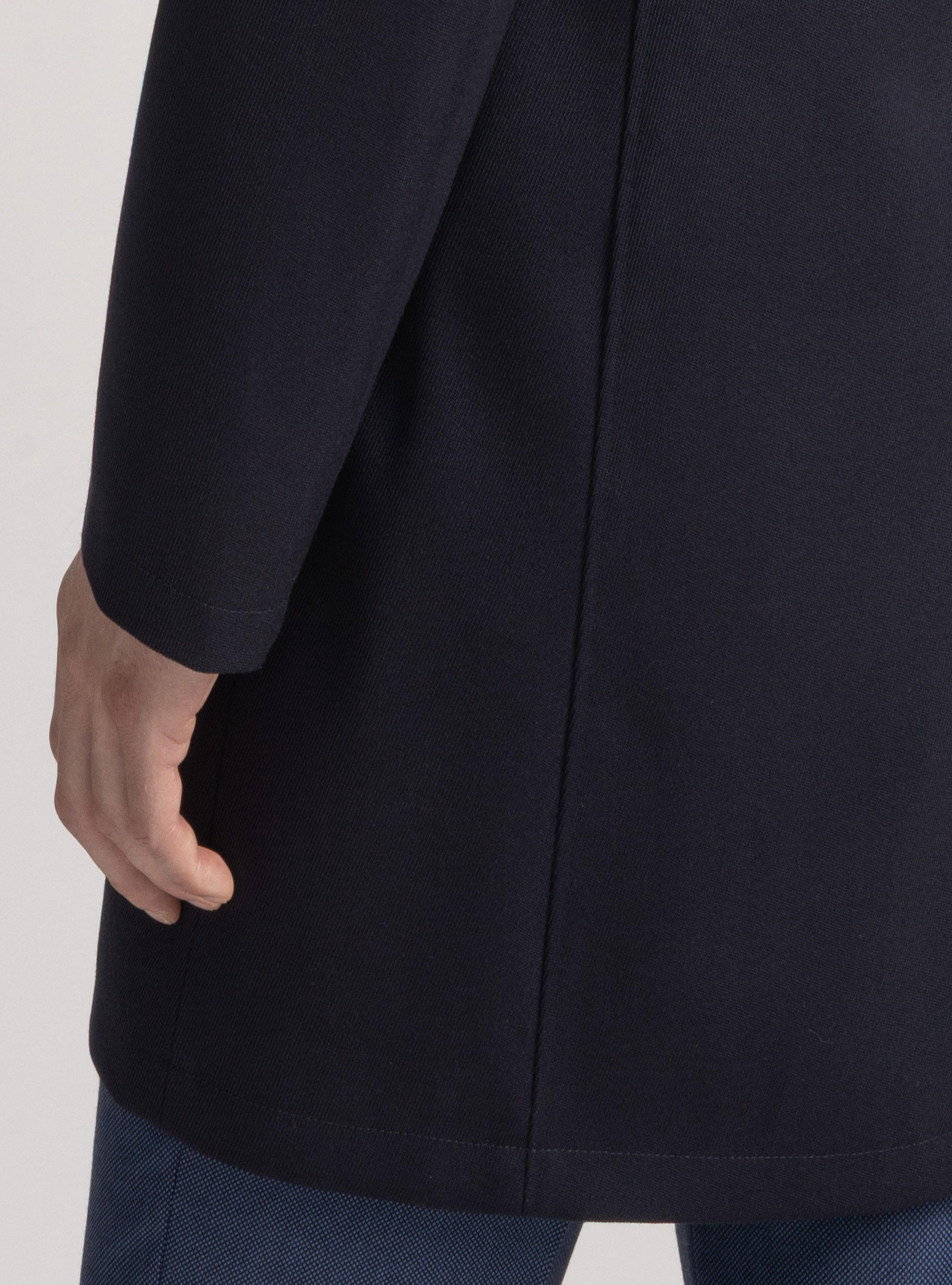 Wool-blend twill overcoat, NAVY BLUE