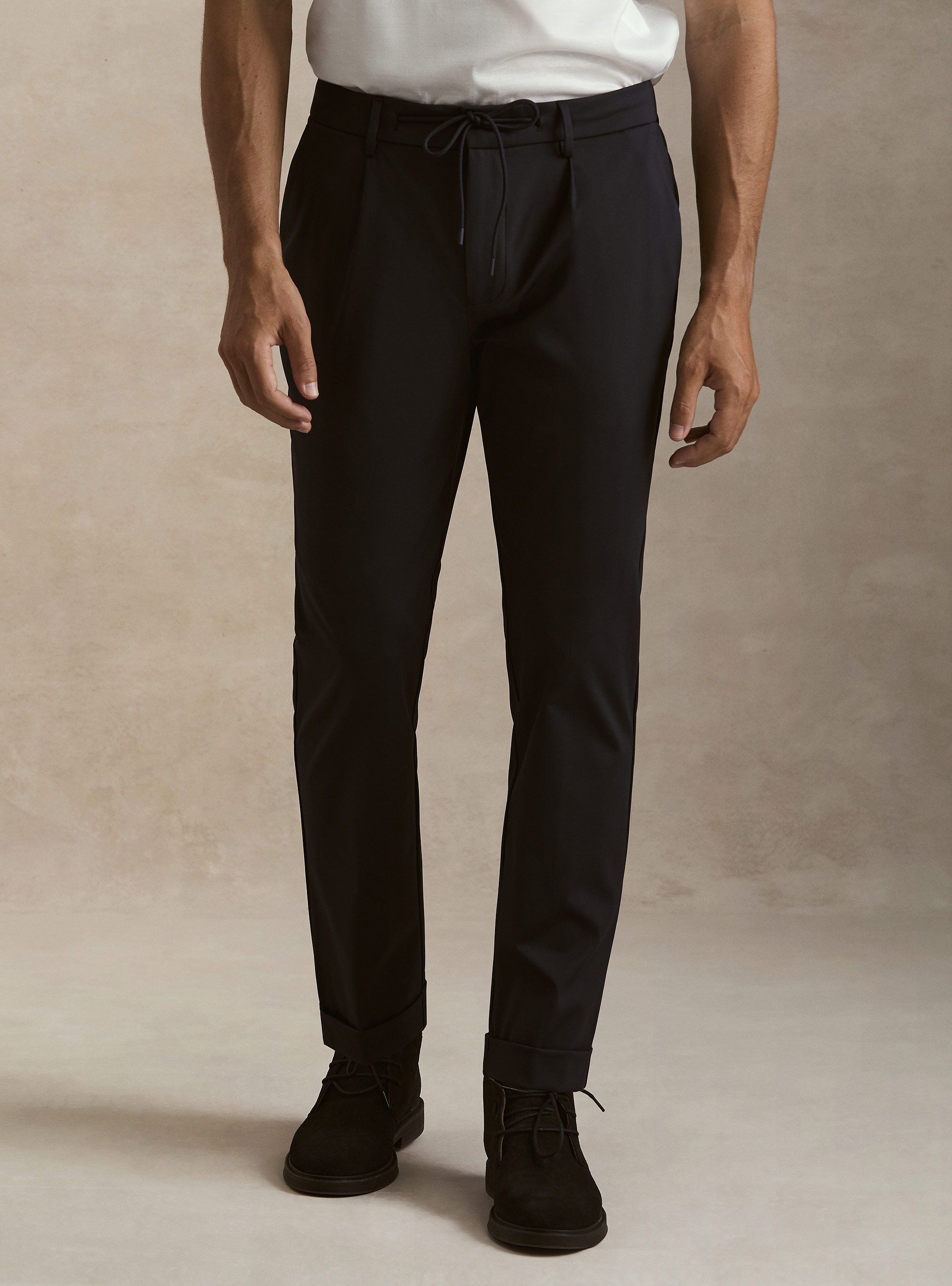 Stretch nylon technical trousers, NAVY BLUE