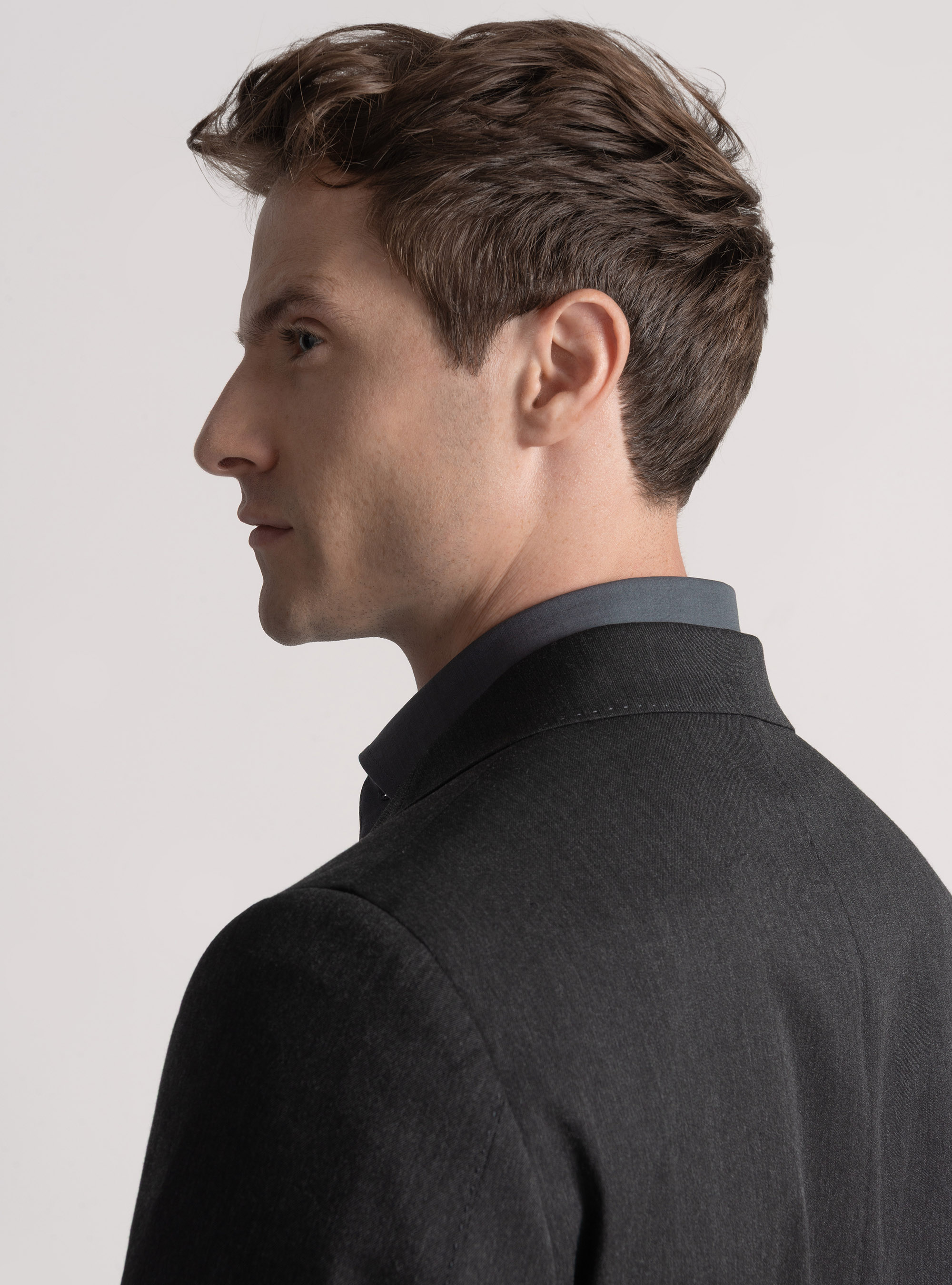 Slim fit suit blazer, ASPHALT GREY
