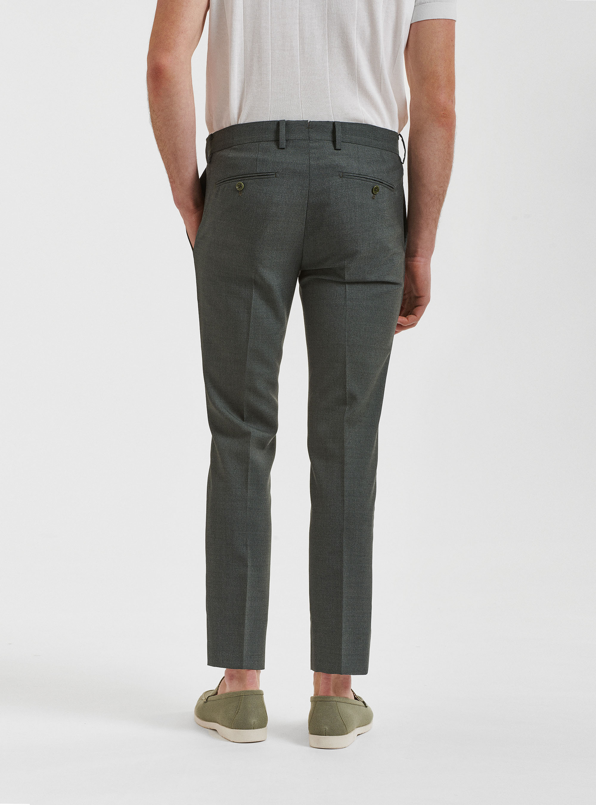 Pantaloni per abito in pura lana Vitale Barberis Canonico, VERDE