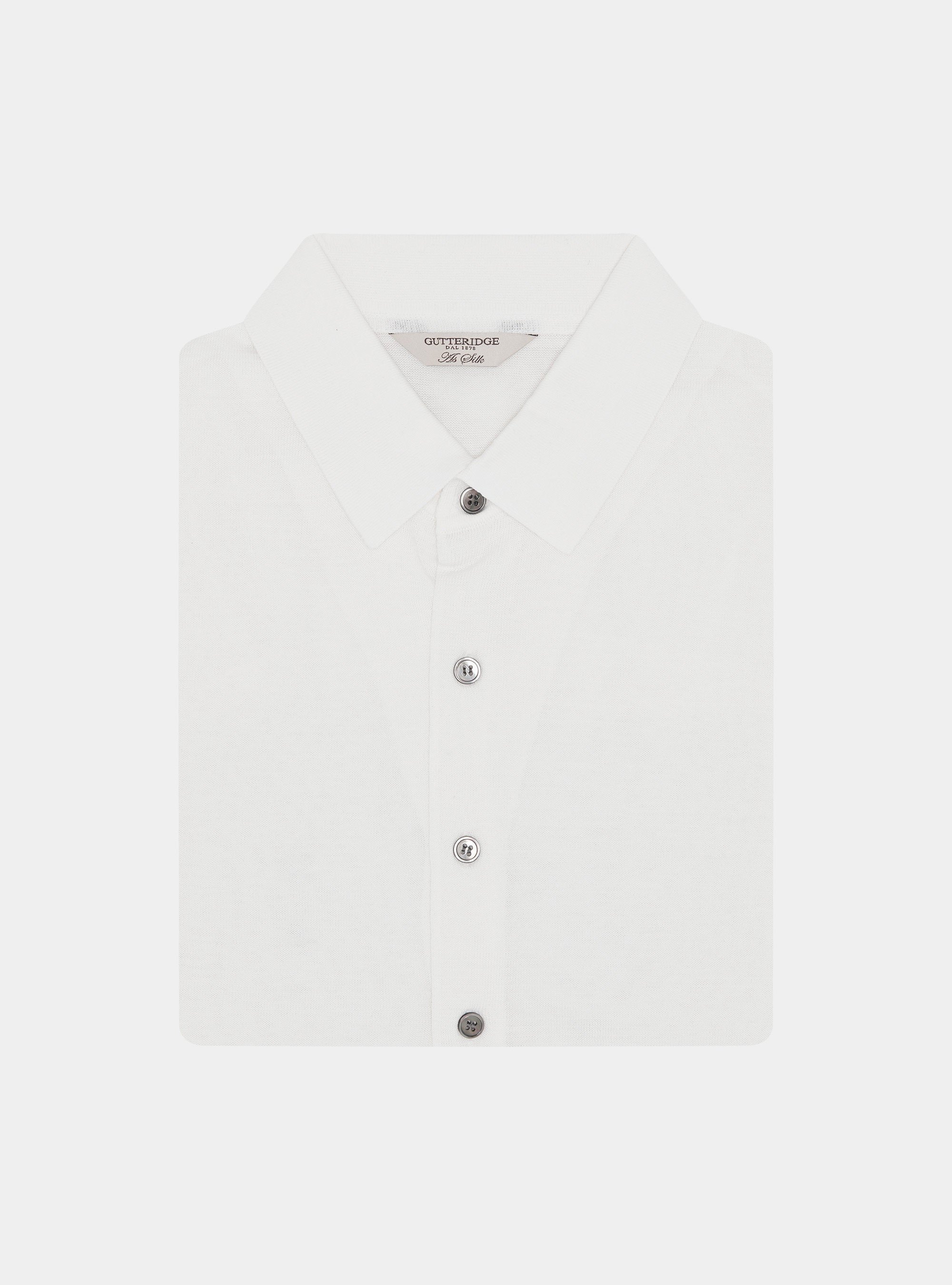Cotton and silk polo shirt, WHITE