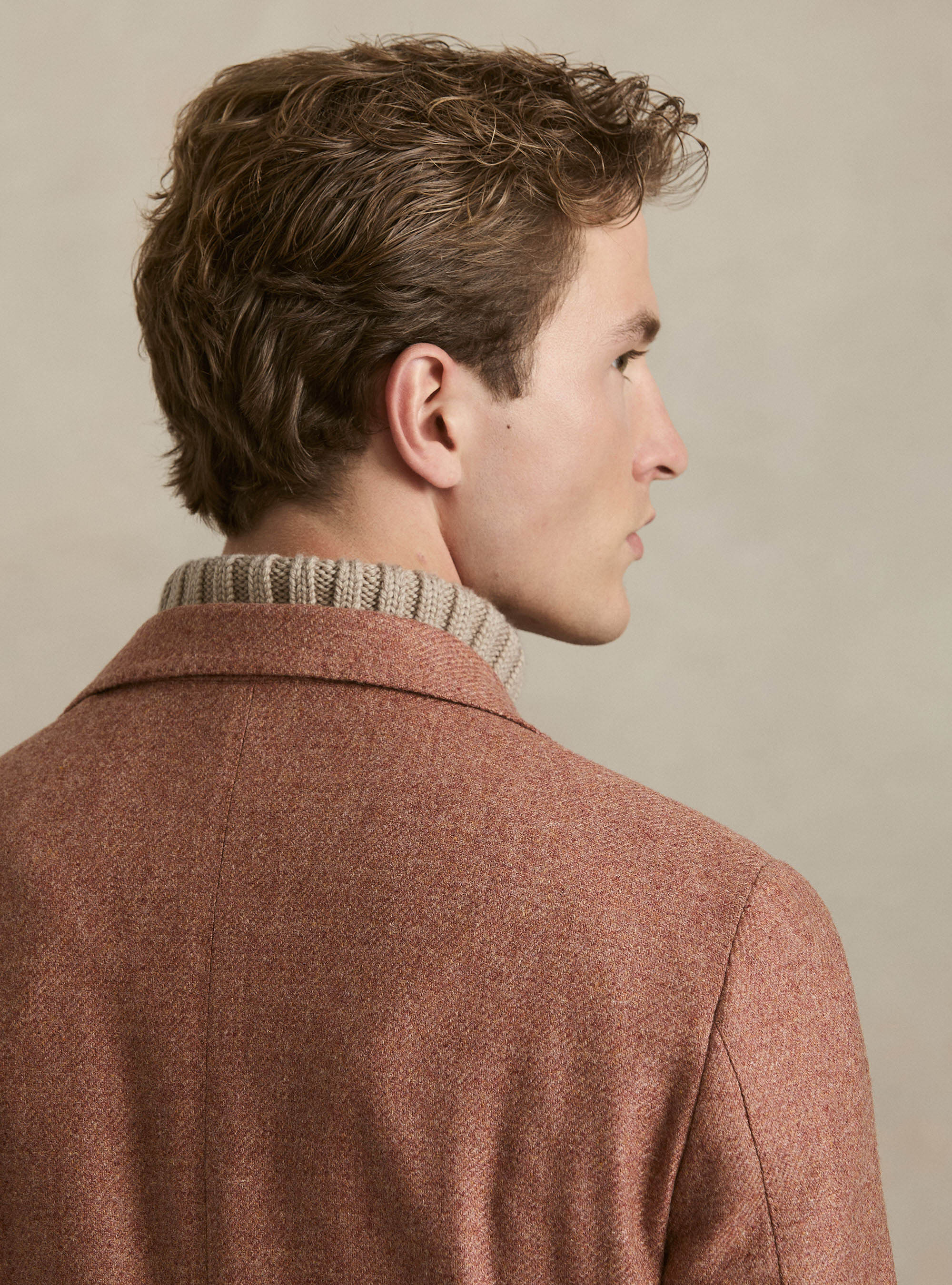 Wool and Cashmere Blazer Lanificio di Pray, 0441C ROSA SCURO