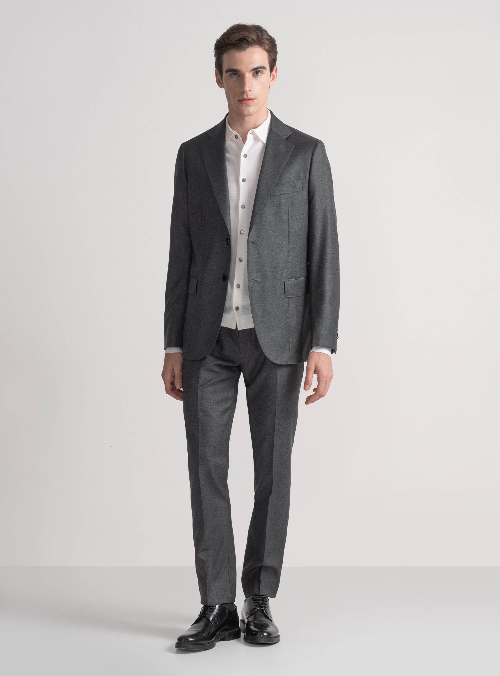 Pure wool suit trousers Vitale Barberis Canonico, ASPHALT GREY