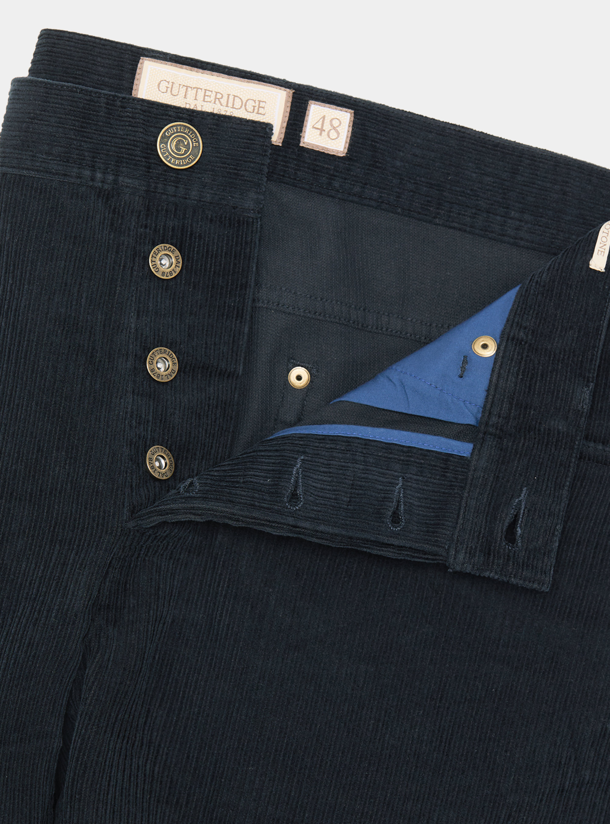 Five-Pocket-Hose aus Samt, NAVY 0218C