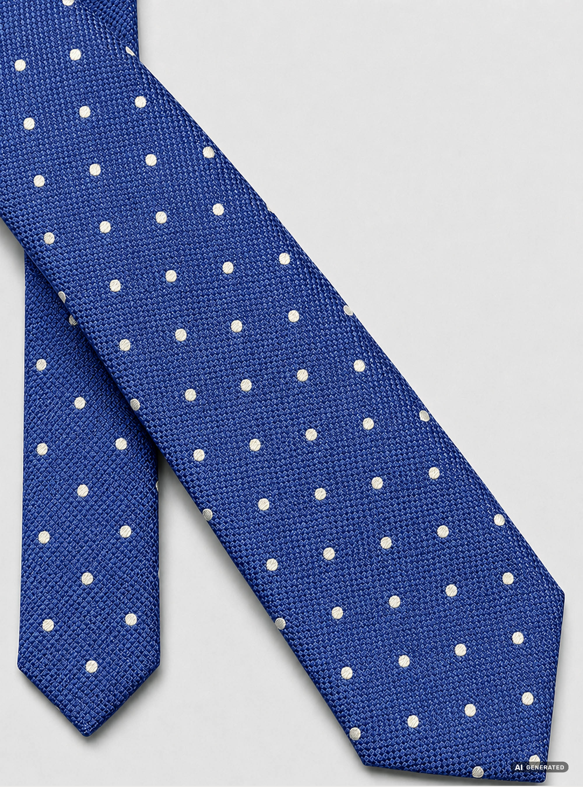 Cravatta in seta jacquard a pois, BLU