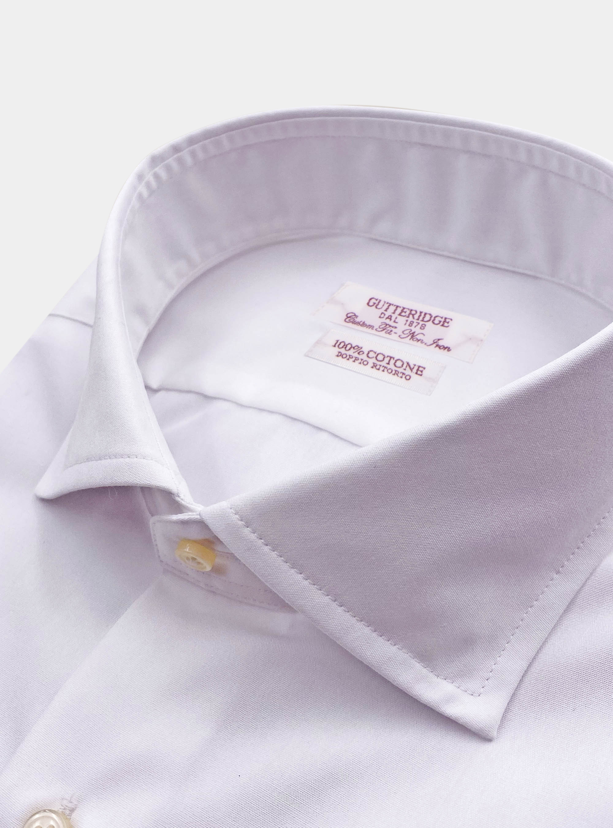 Camisa cl&aacute;sica comfort fit de algod&oacute;n sin planchar fil a fil, BLANCO