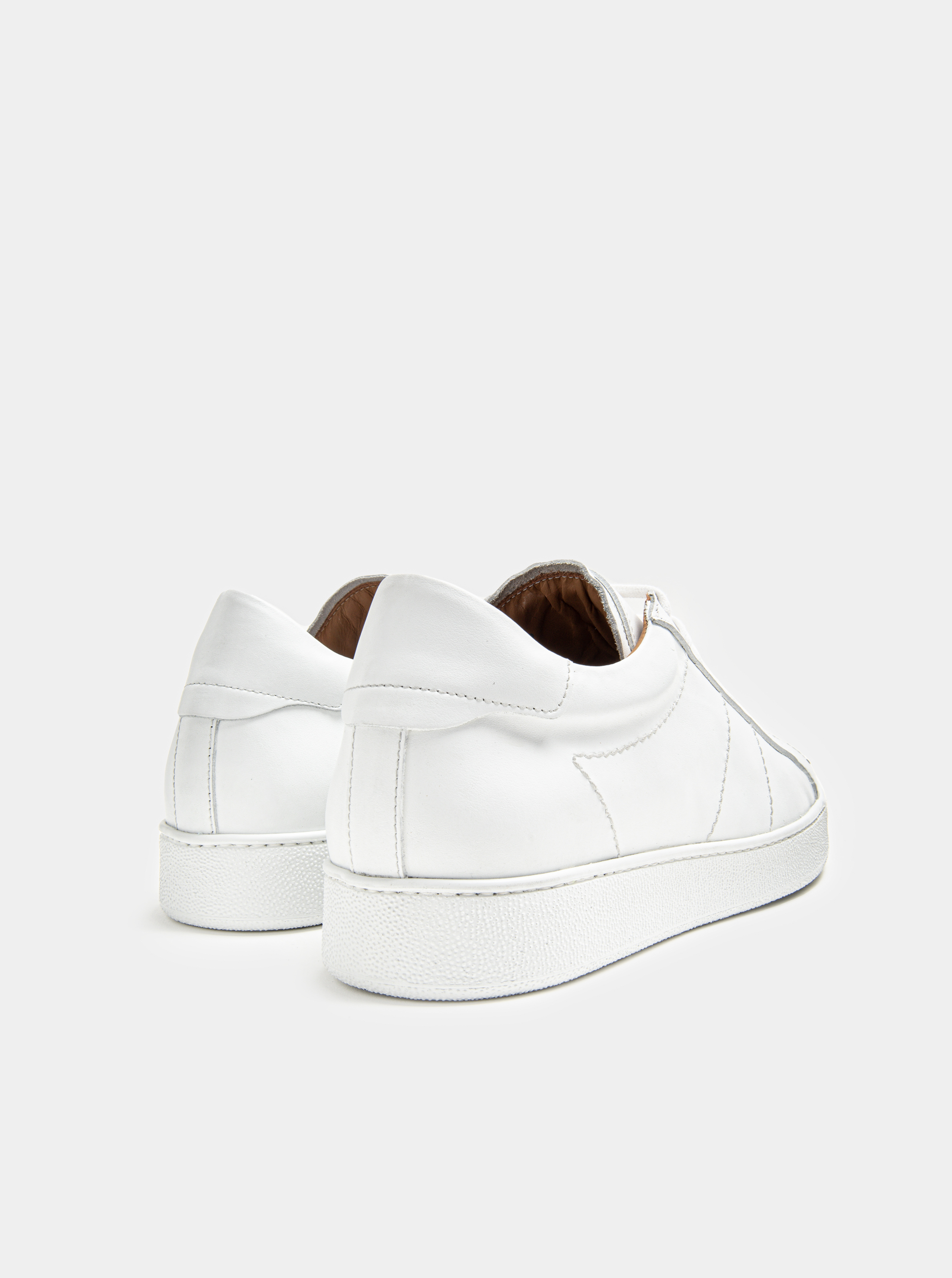 Zapatillas de cuero blancas, BLANCO