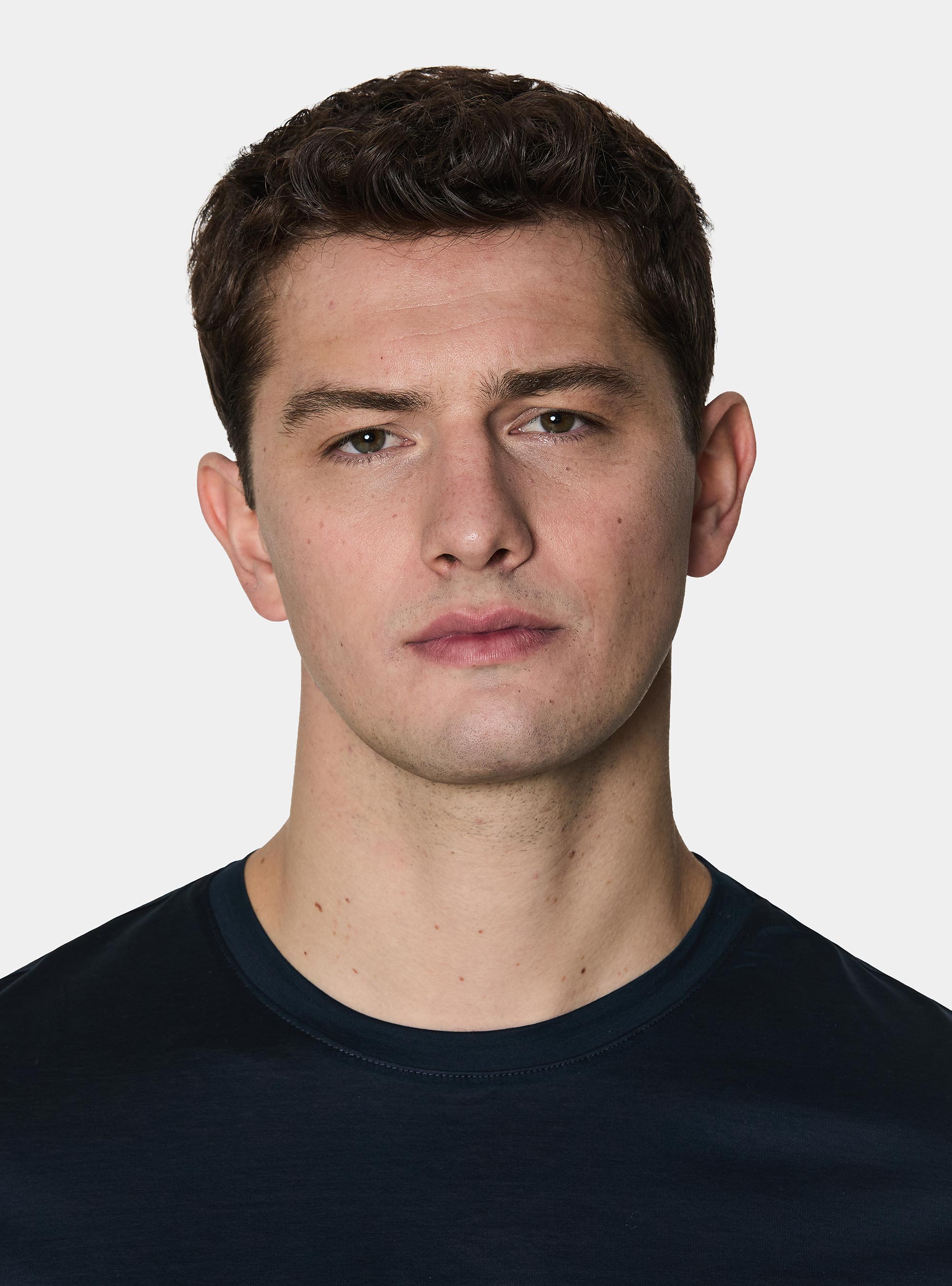 Short-sleeved T-shirt in lisle yarn, NAVY BLUE