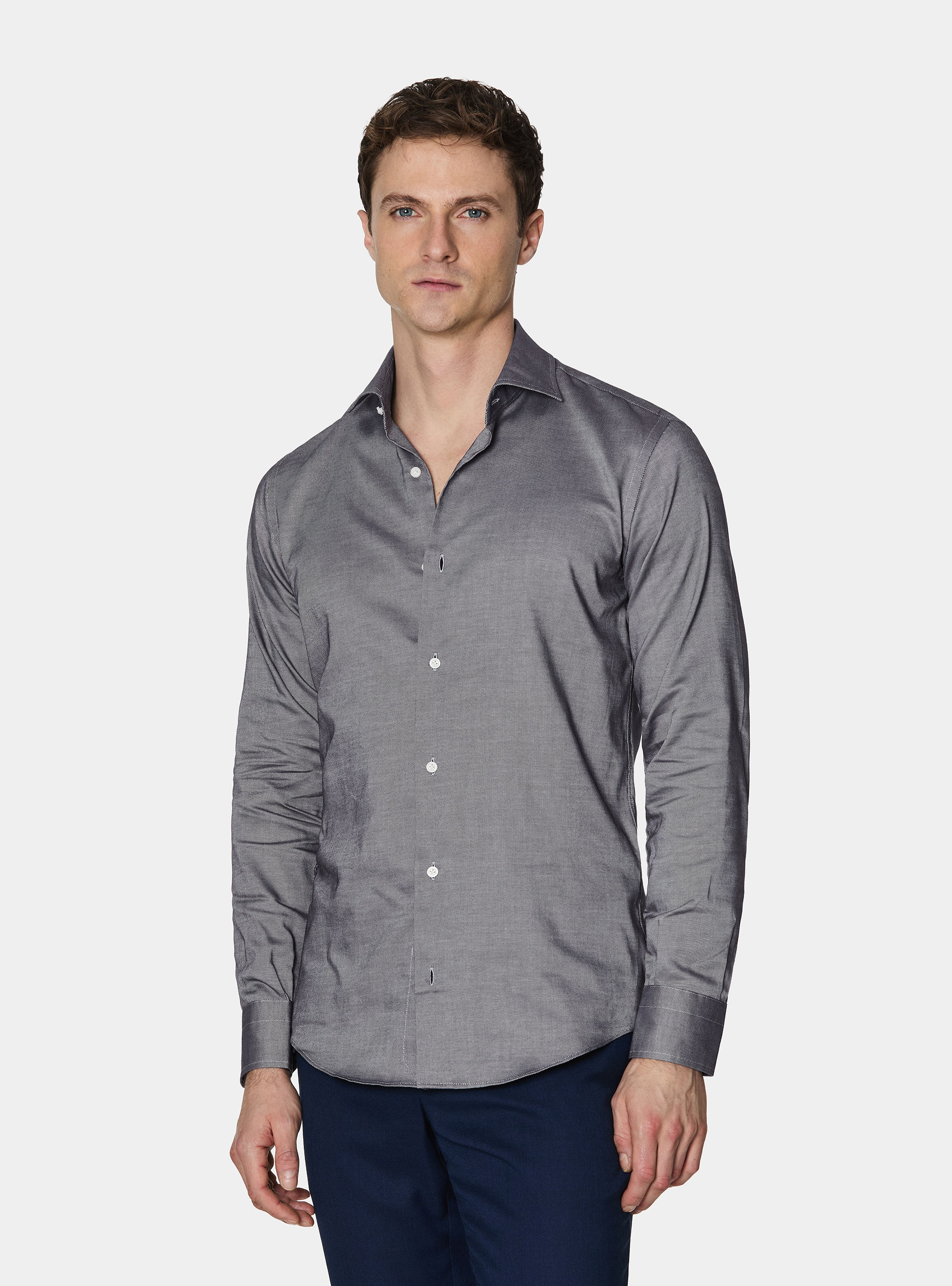 Camicia in cotone oxford, BLU NAVY