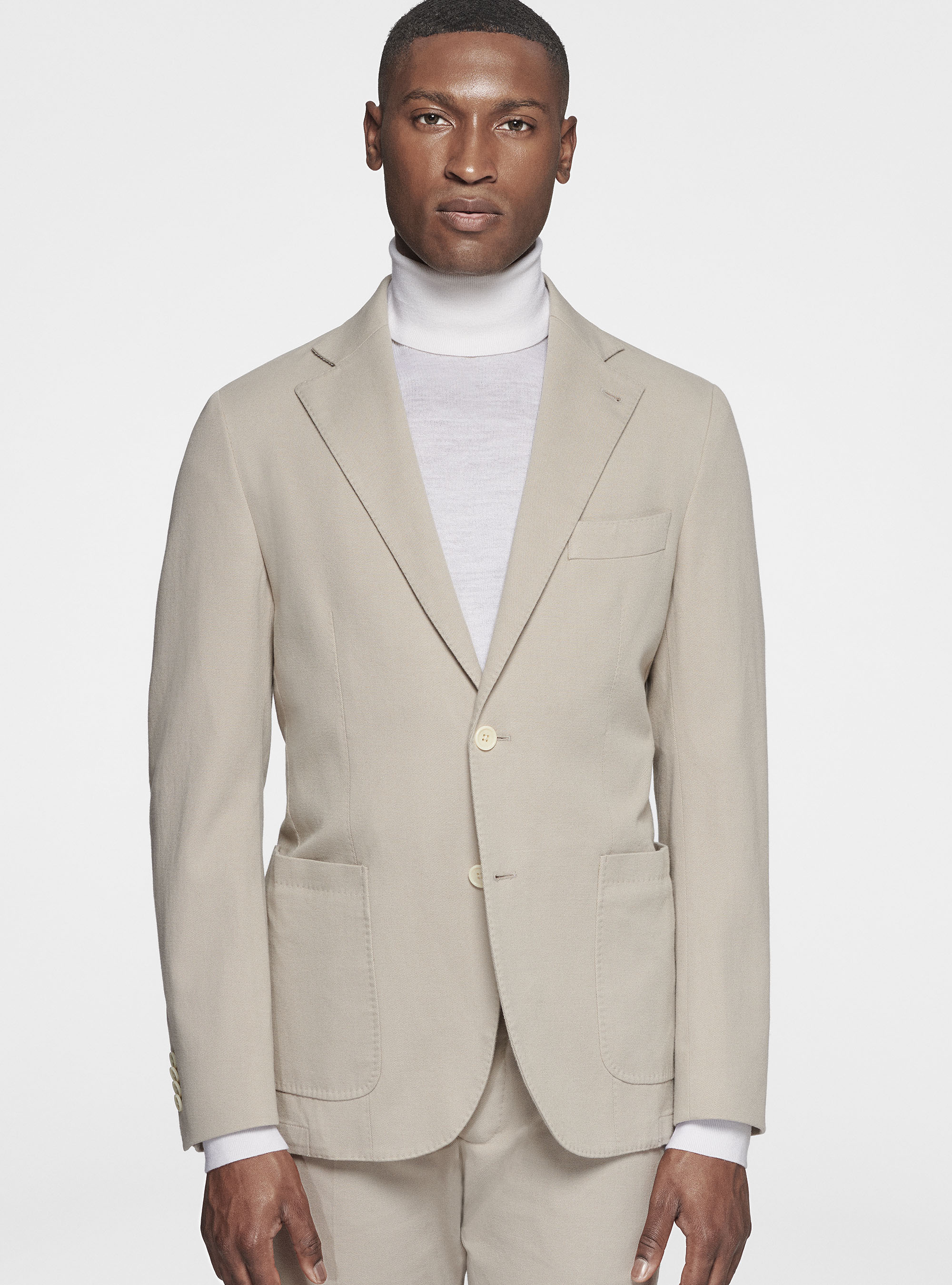 Giacca in cotone cashmere, ECRU