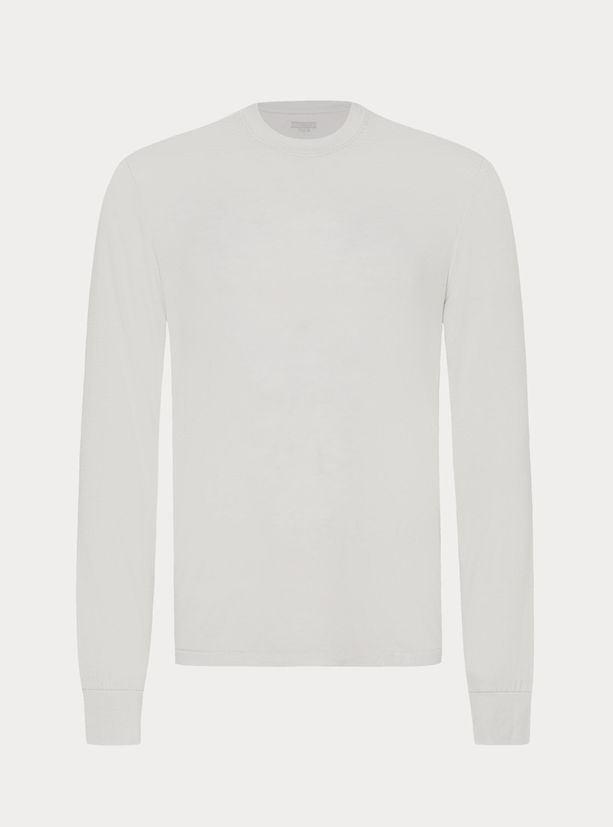 Long-sleeve cashmere blend T-shirt, 0055C OFF WHITE