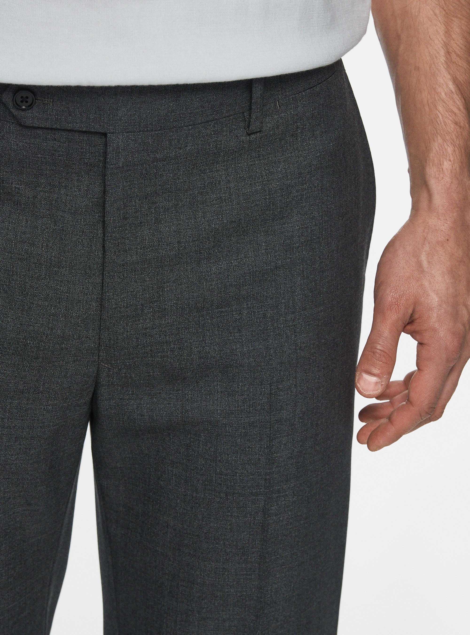 Drop 4 trousers in pure wool, ASFALTO 0112C