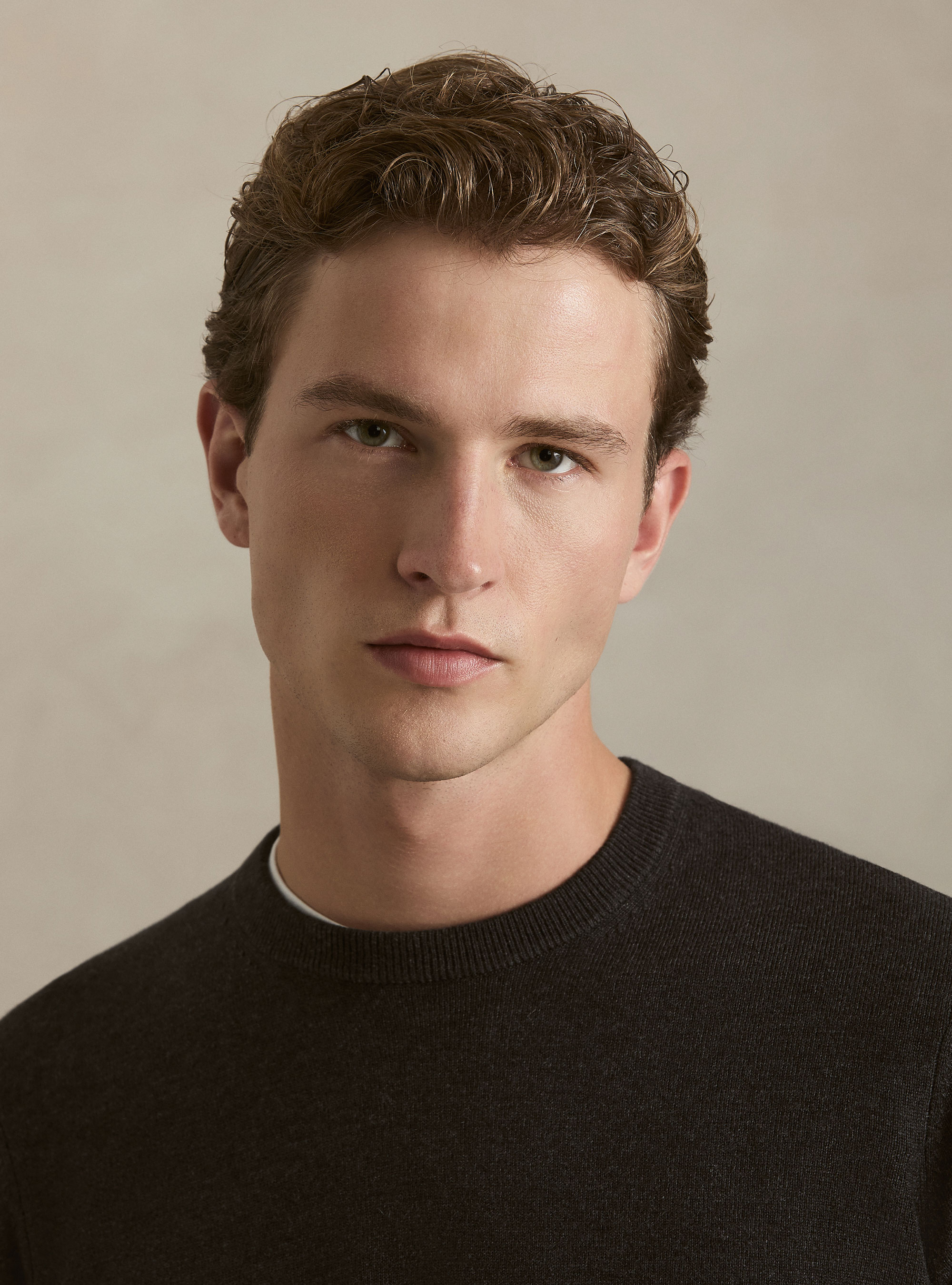 Wool and cashmere blend crewneck sweater, ASPHALT GREY